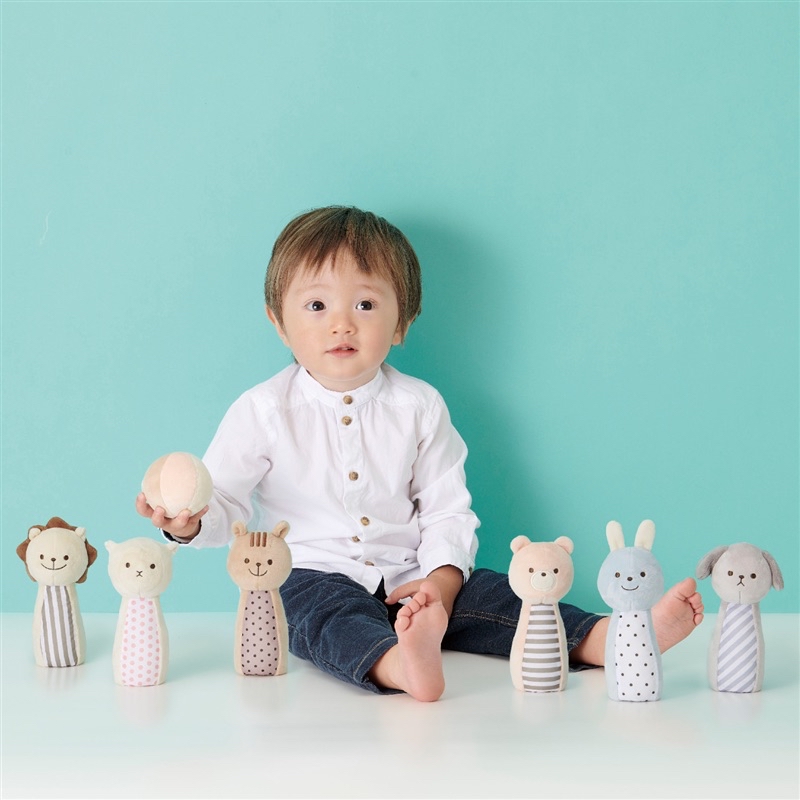 🇯🇵預訂 日本直送🇯🇵可愛動物棉花糖保齡球布藝玩具套裝1Y+