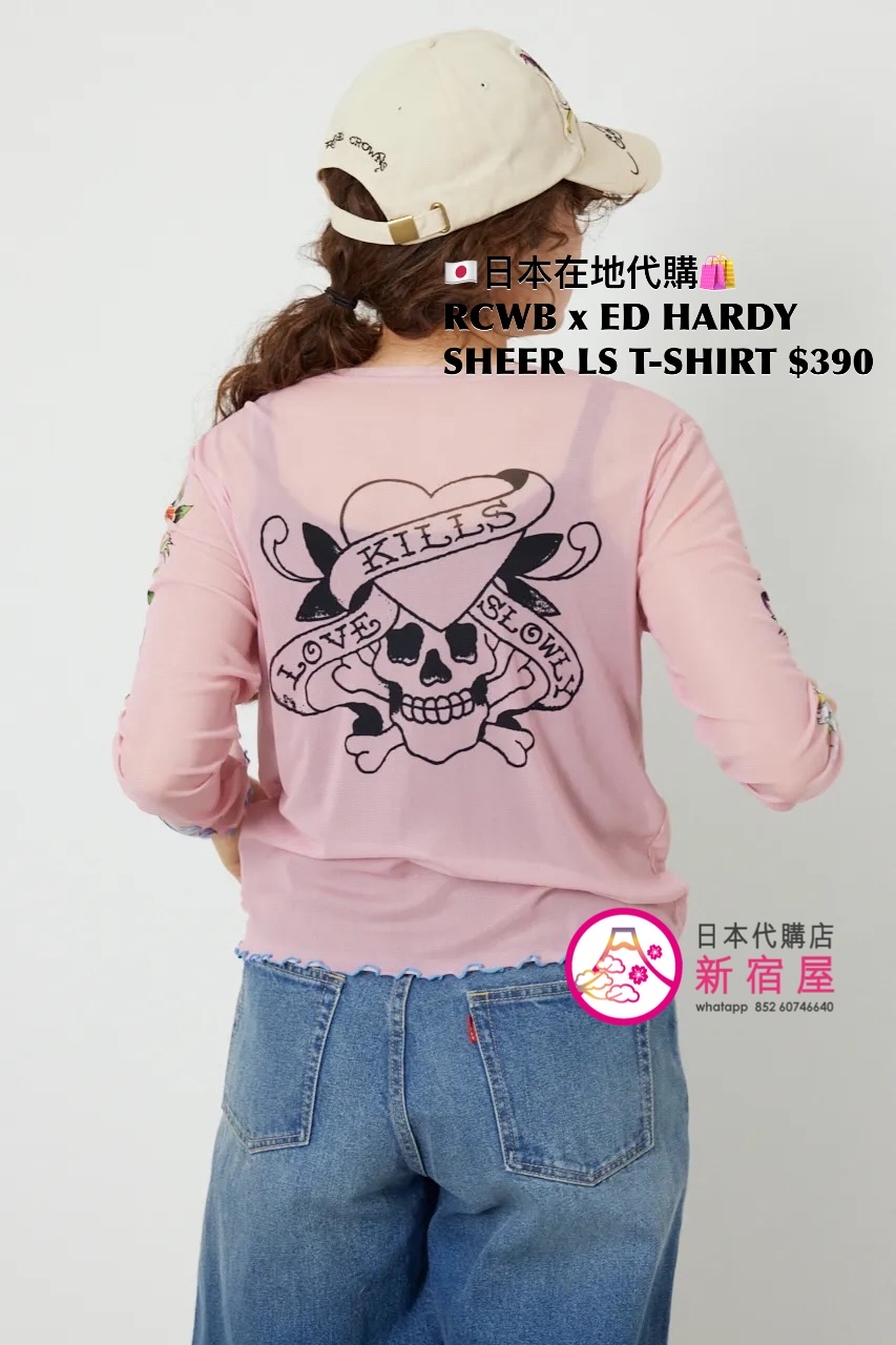 RODEO CROWNS WIDE BOWL x ED HARDY SHEER L/S T-SHIRT