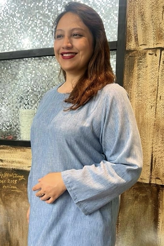 BASIC TOP in Denim Blue