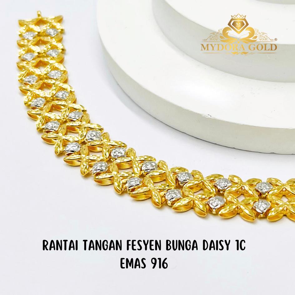 MYDORA Rantai Tangan Double Bunga Marissa | Emas 916/22k
