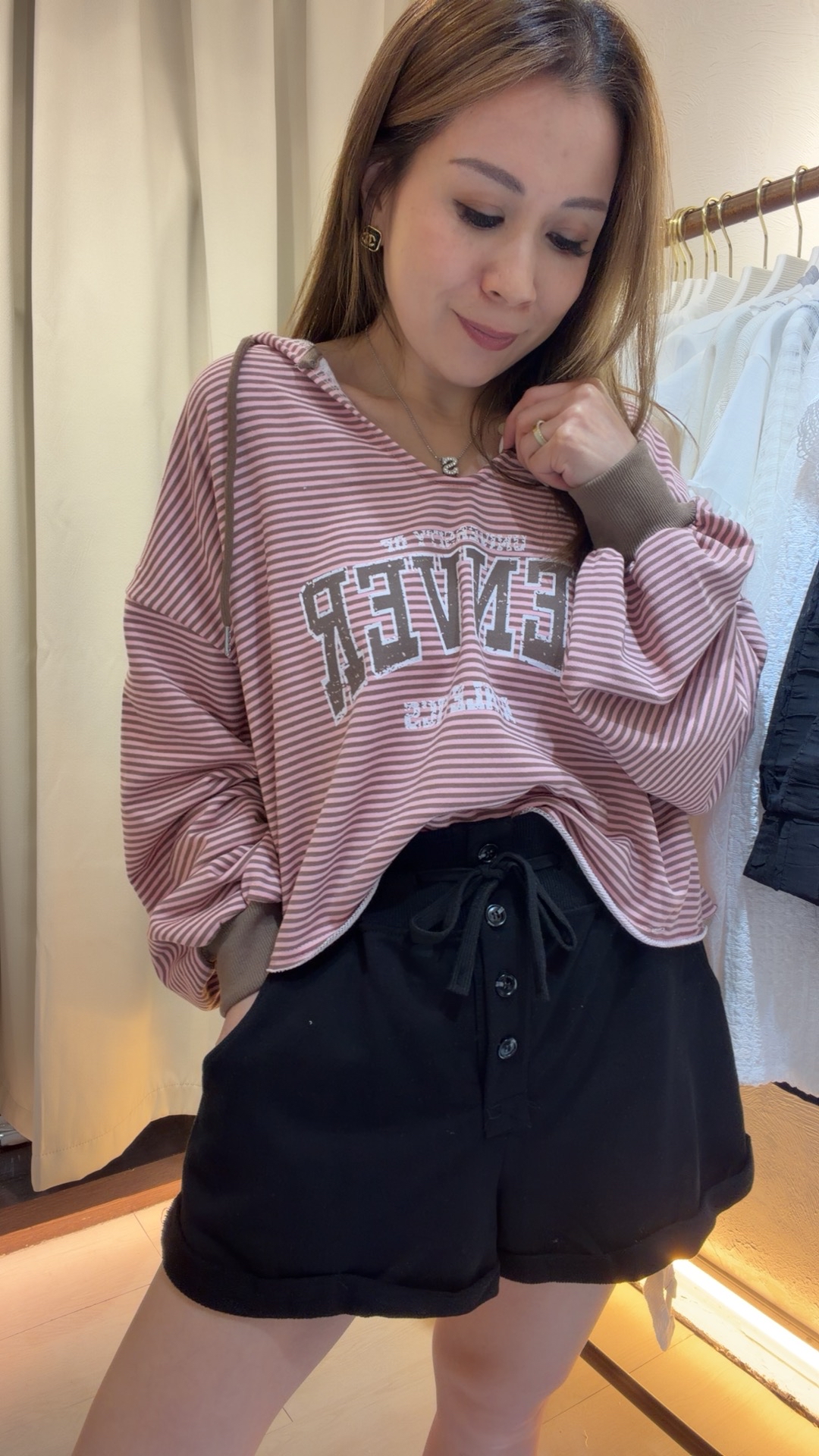 New條紋連帽休閒上衣