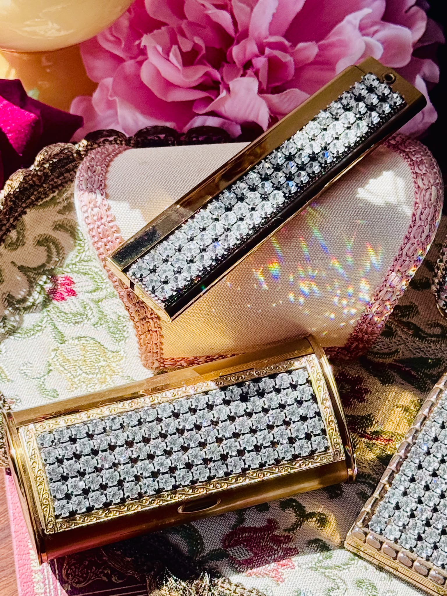 C.a. 1950s Sparkling Rhinestone-Studded Vanity Set of 4 or 5(MT2667)
