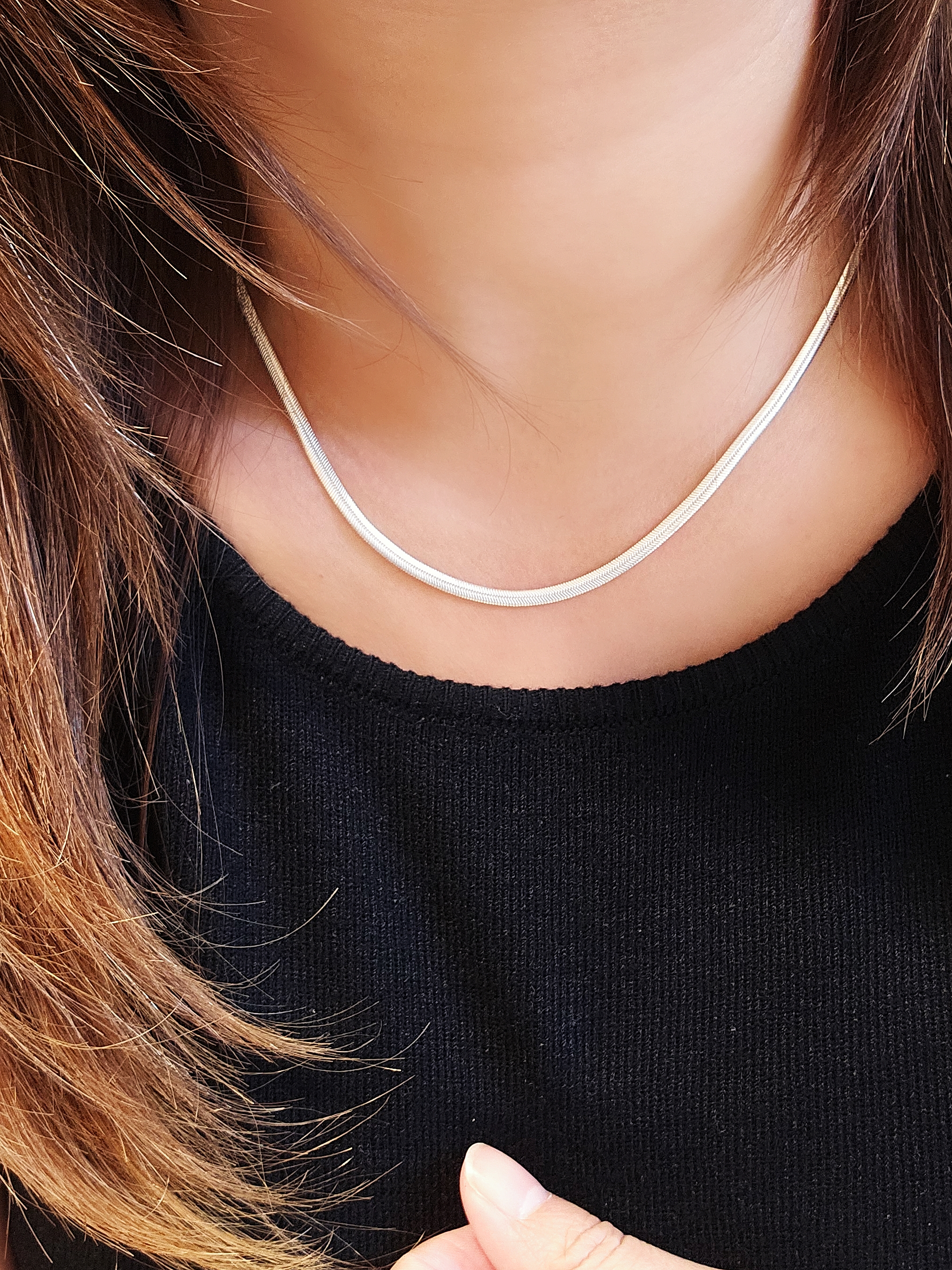 S925 -EN0113 Snake Chain Necklaces