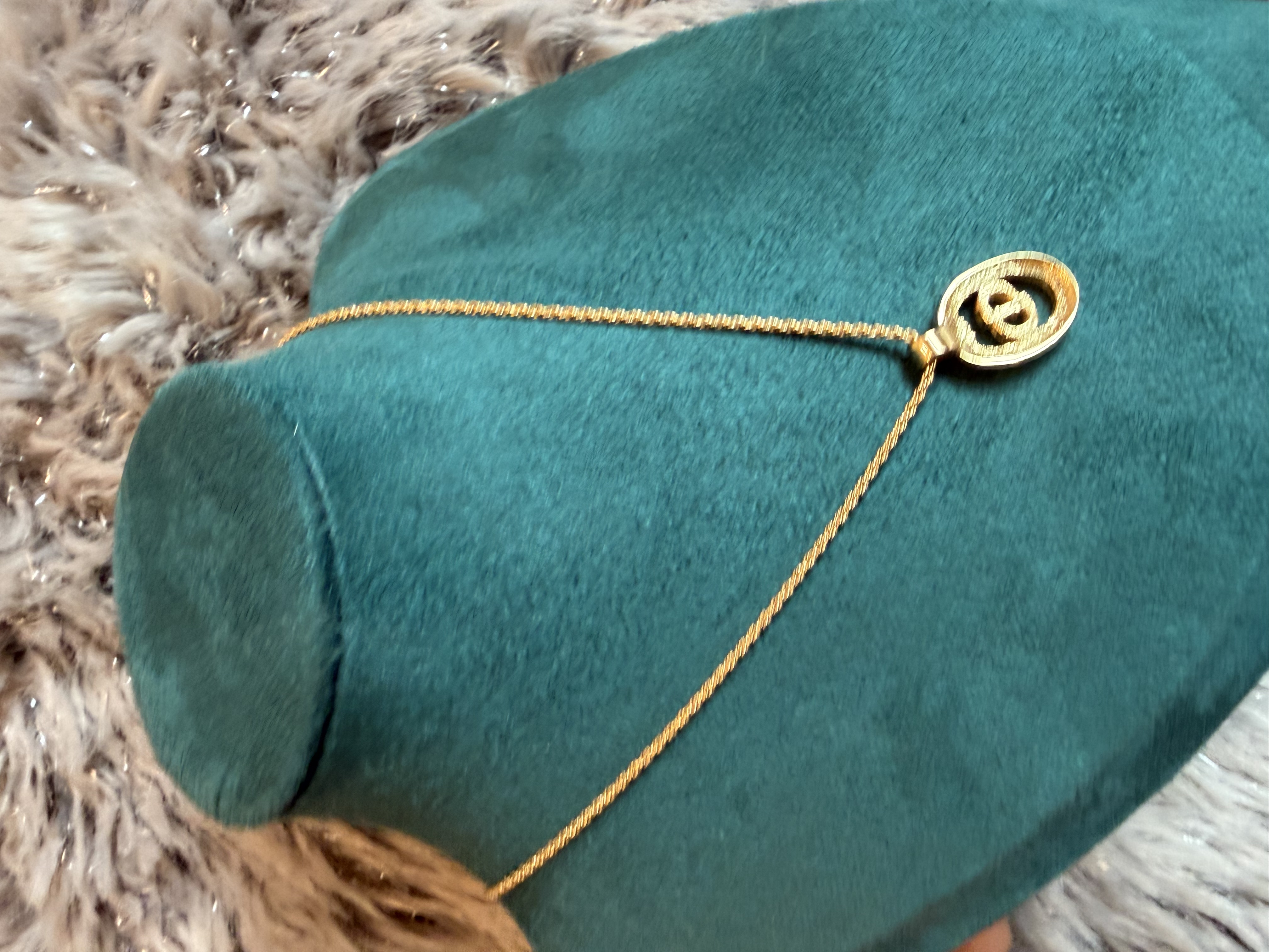 vintage dior CD necklace