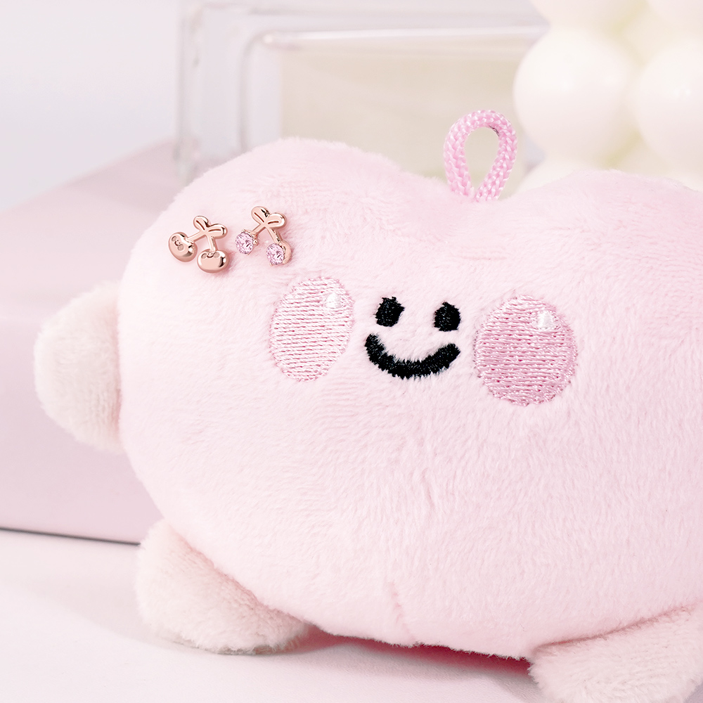 📦訂購 台灣限定 STORY 故事銀飾 Little Heart經典系列 小心臟櫻桃晶鑽純銀耳環