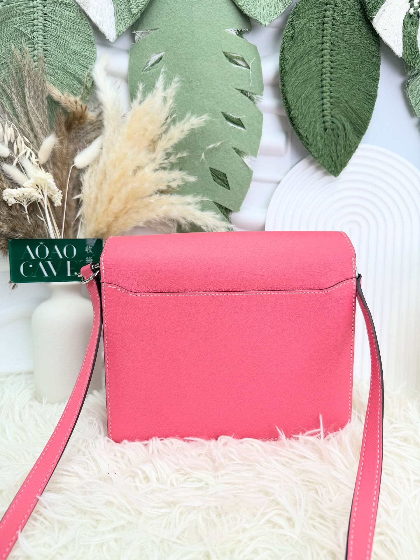 Hermes🤍PRE OWNED 🩷唇膏粉 銀扣8w Roulis23 d stamp 🐽