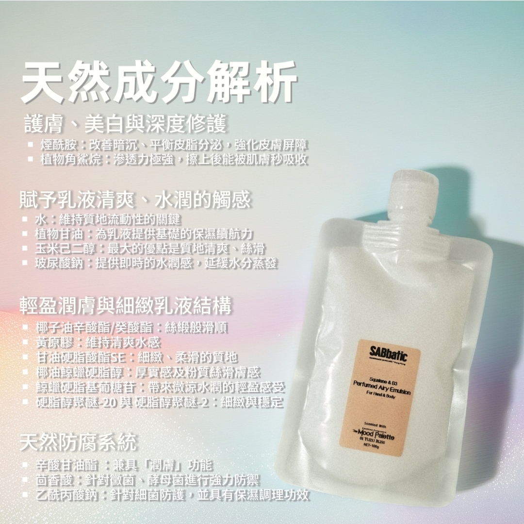 角鯊烷&B3 | 空氣感手部及身體香氛潤膚乳液