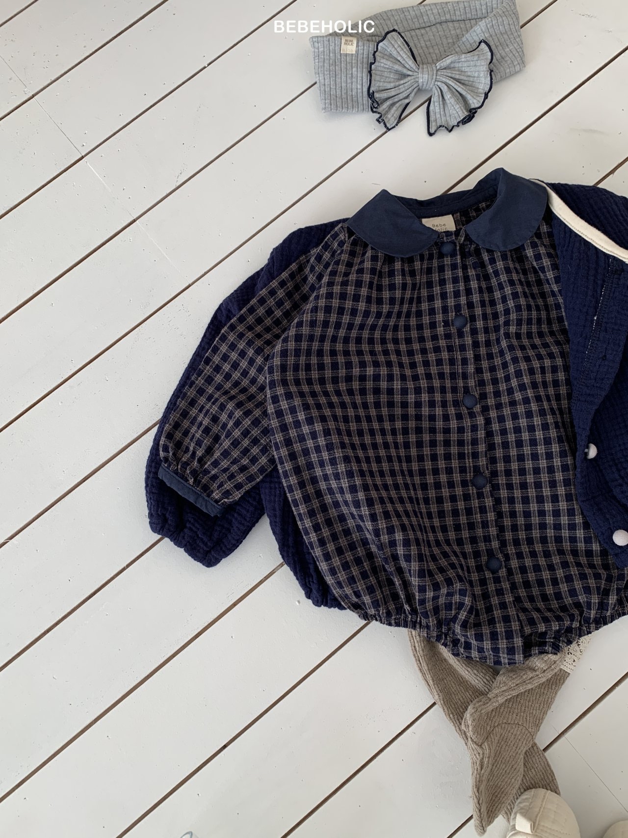 🌸預訂 韓國直送🌸🇰🇷BEBEHOLIC格紋包屁衣/吊帶燈籠褲