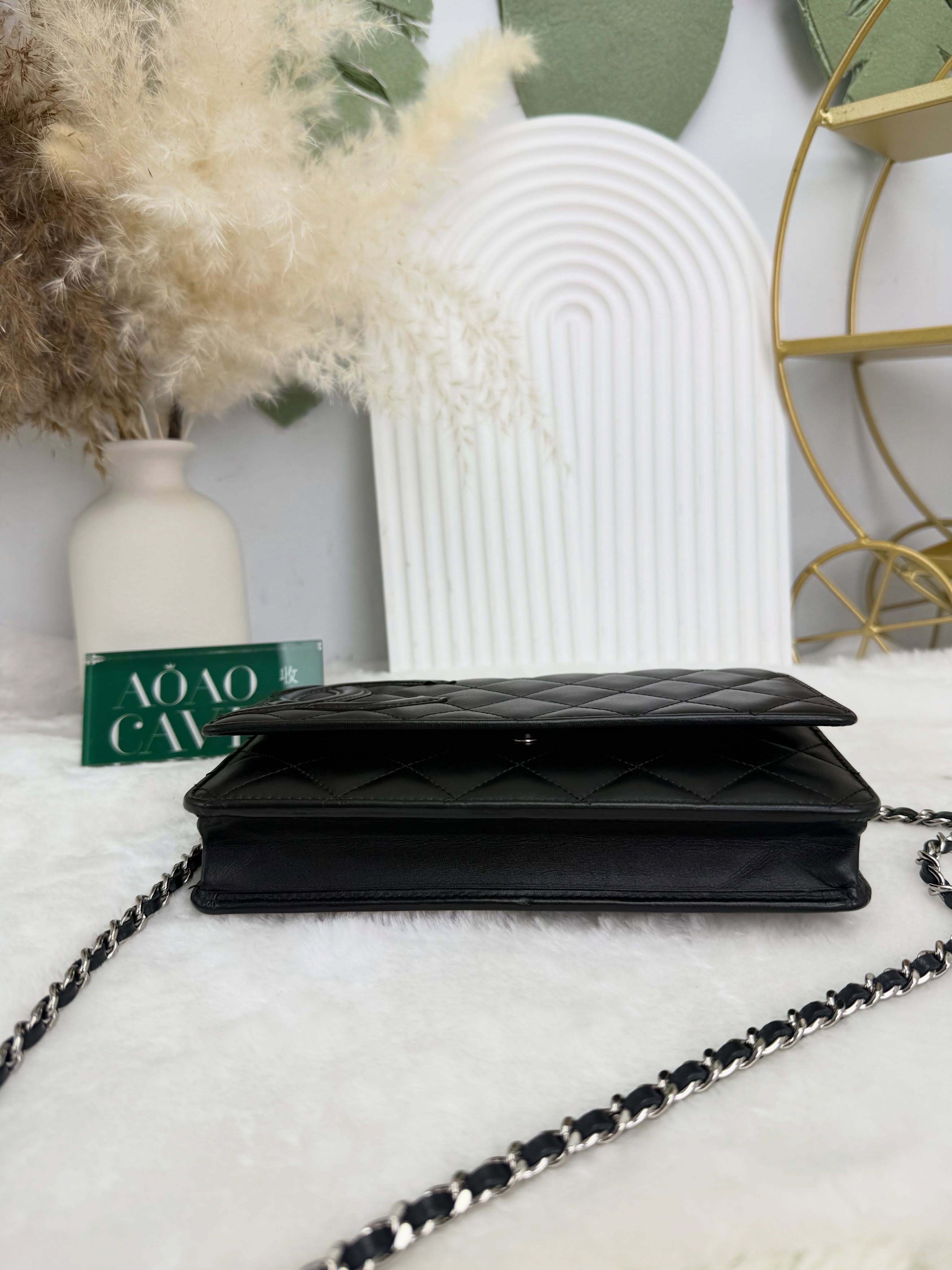 Chanel👜 PRE OWNED 🛍️Ligne Cambon WOC 黑色14開 有卡 有塵袋🖤