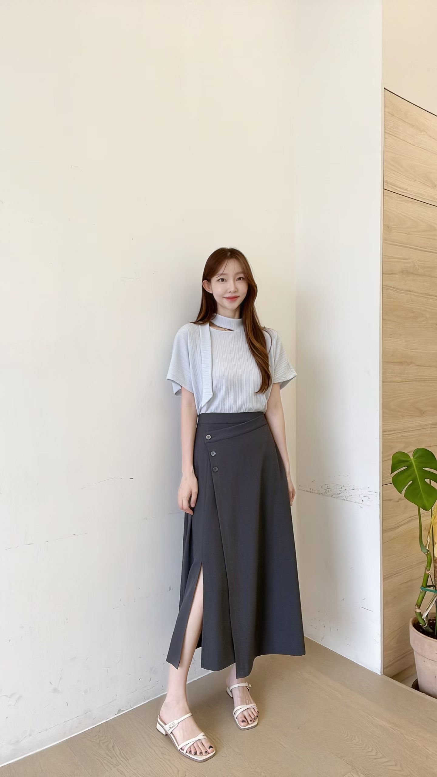 FV15_04 不規FLAP 長裙 (3色)