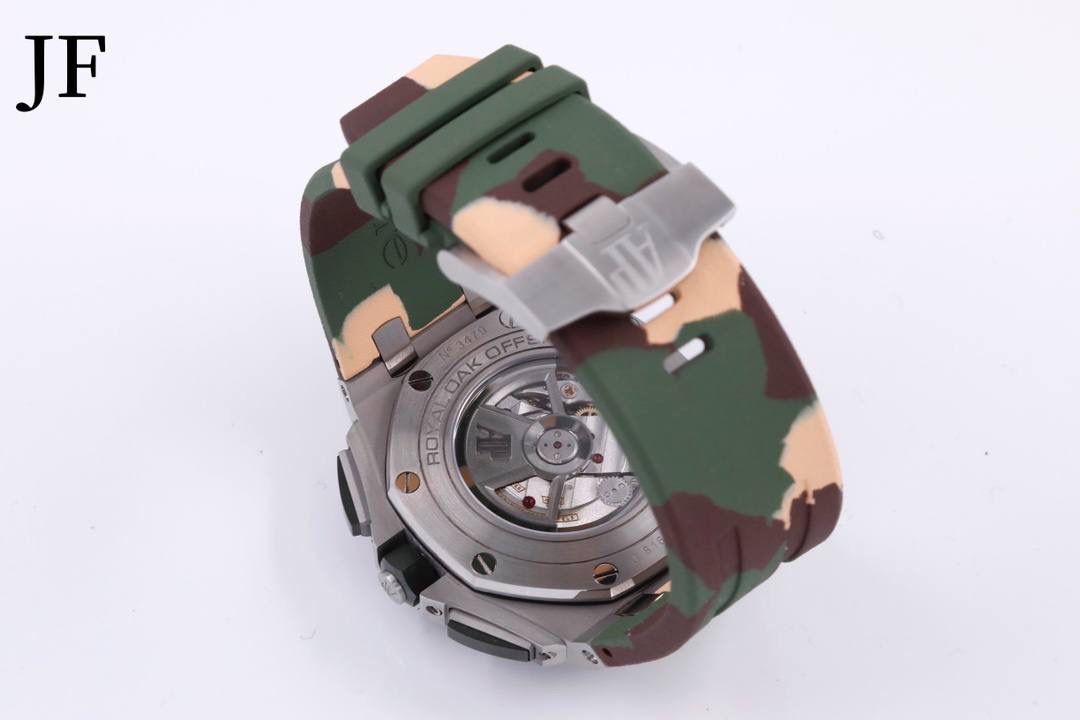 🚀精品 A P26400绿陶＂迷彩＂系列，直径44MM，钢壳绿色陶瓷圈绿色陶瓷按的把的！搭载订制版12H计时3126机芯，特制的顶级＂军绿迷彩＂橡胶带最强版＂26400＂系列【JF出品】💯