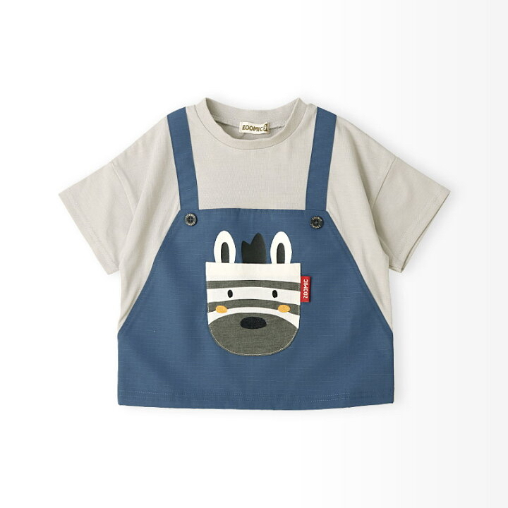 🇯🇵預訂 日本直送🇯🇵Zoomic兩色動物口袋前後印花吊帶短袖T恤