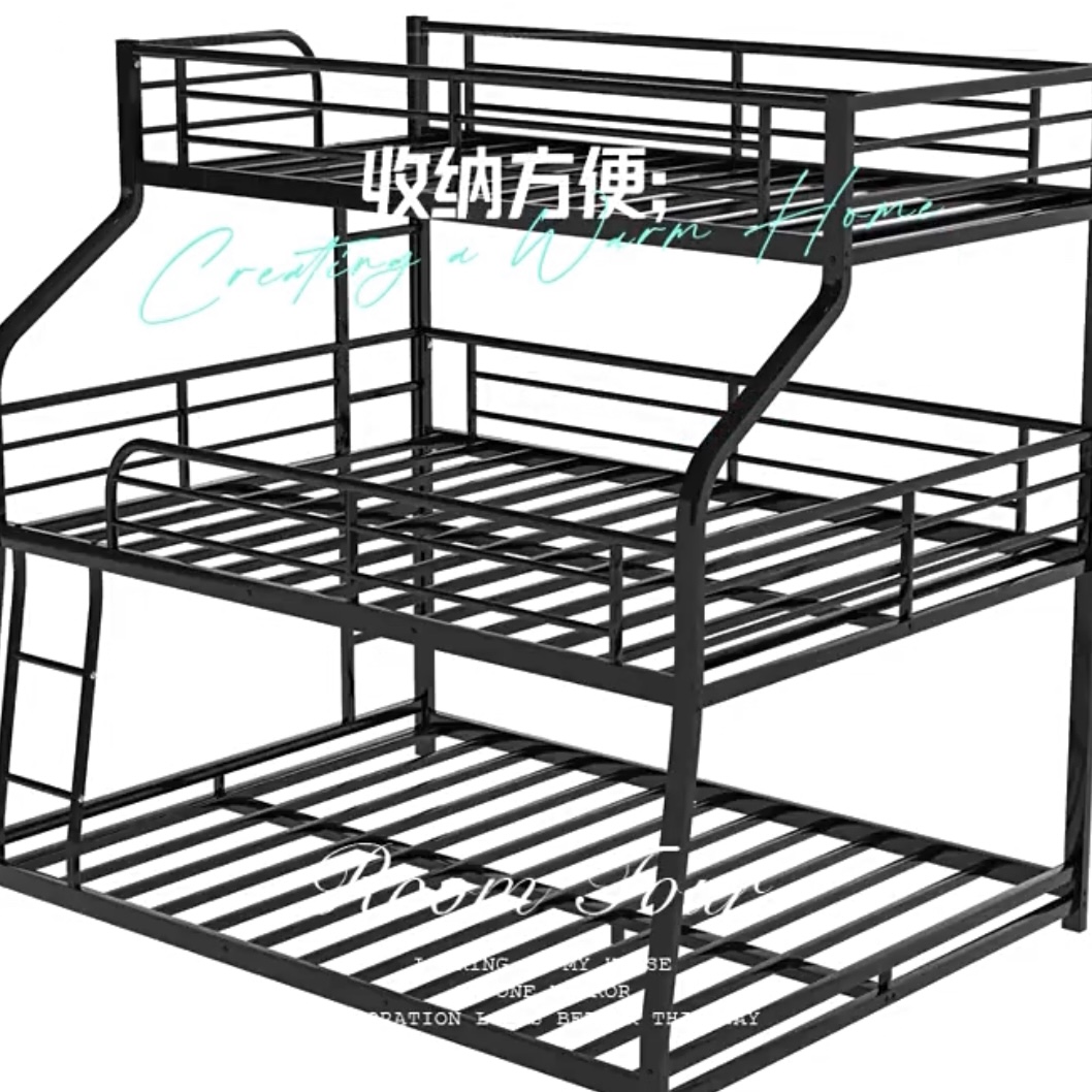 加固架子上中下三層定製床兒童上下床雙層床公主床出租屋耐用組裝‑bunk-bed