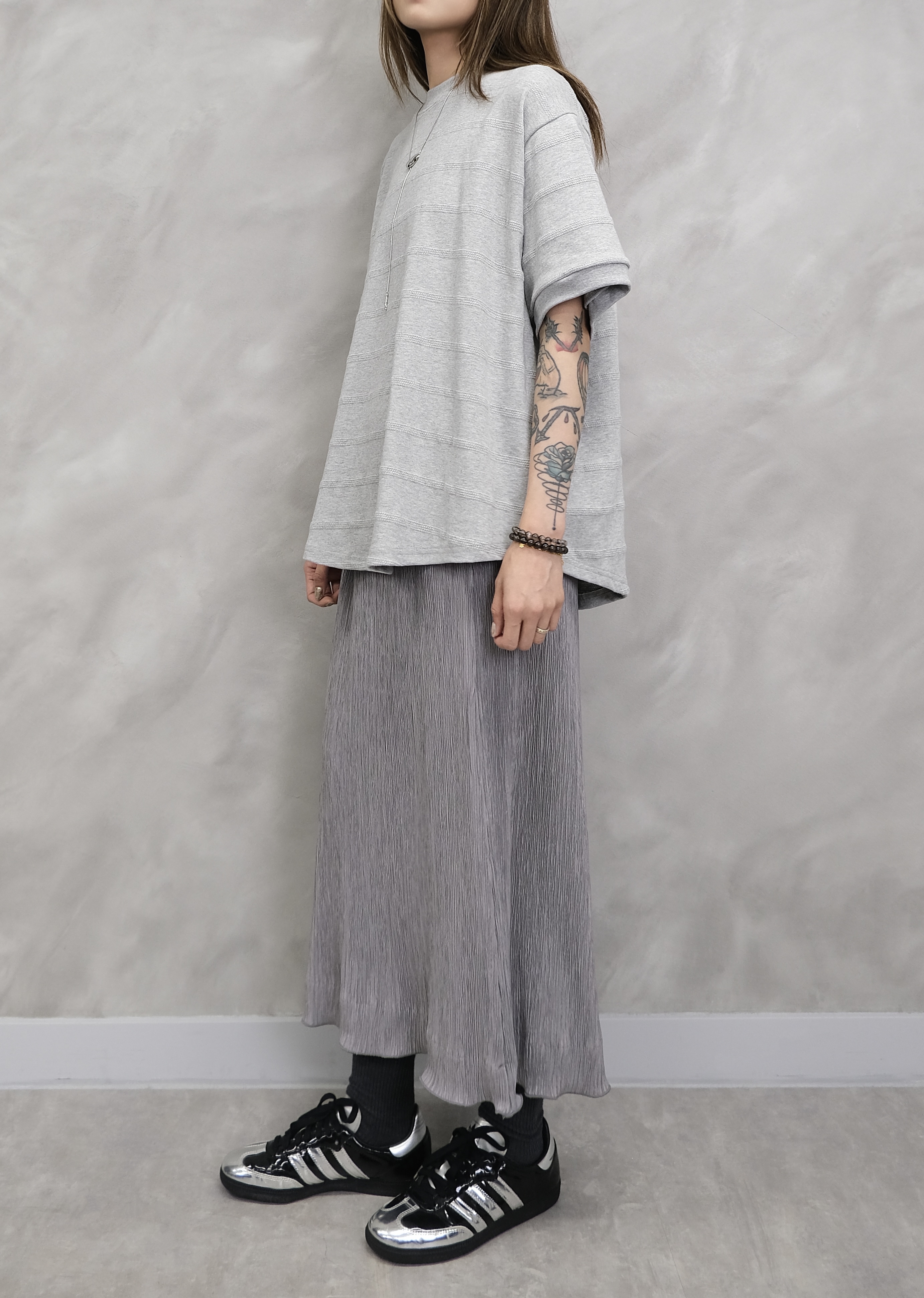 (Unisex )Tonal horizontal texture tee #top30