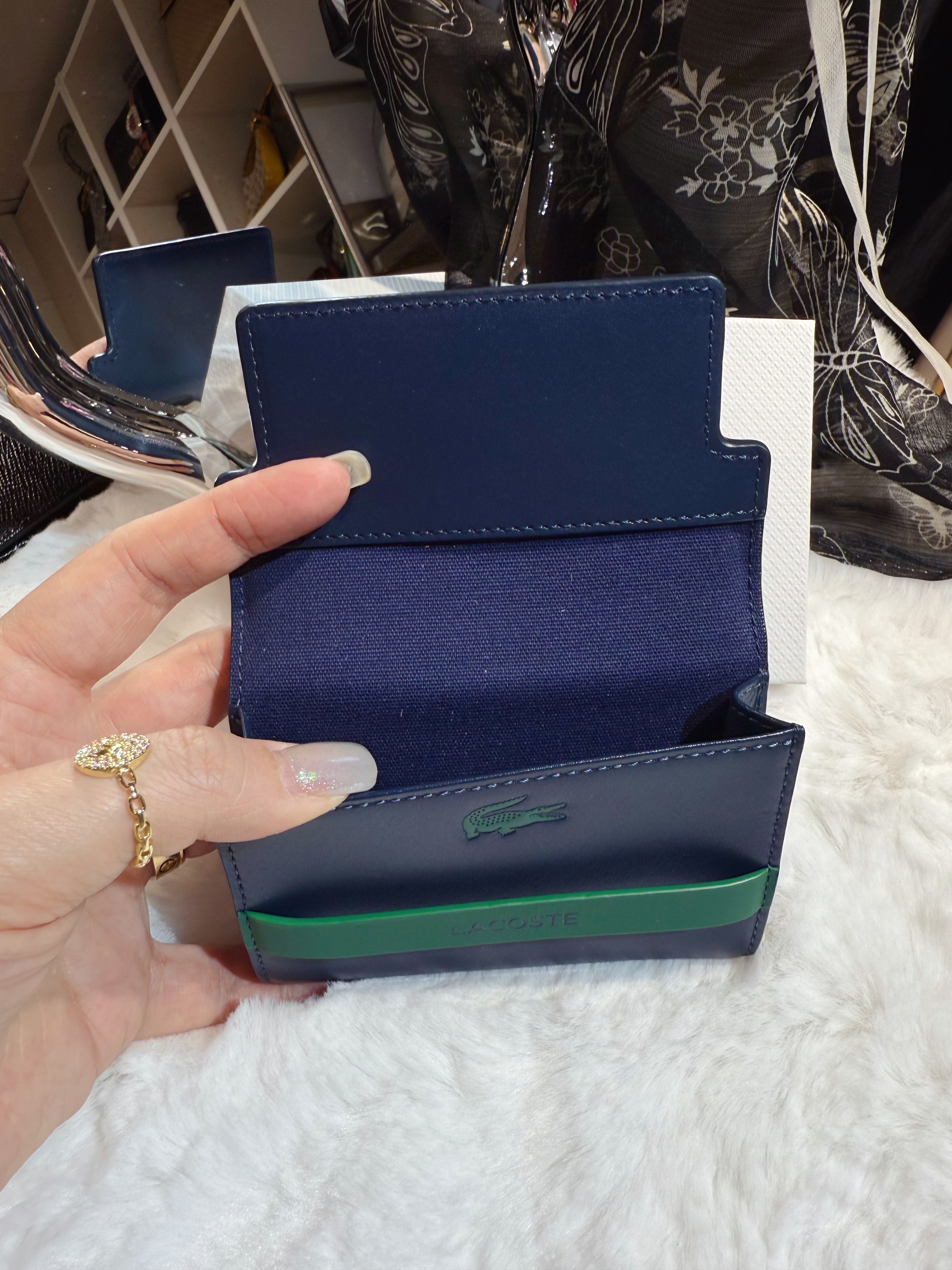 Lacoste card case navy