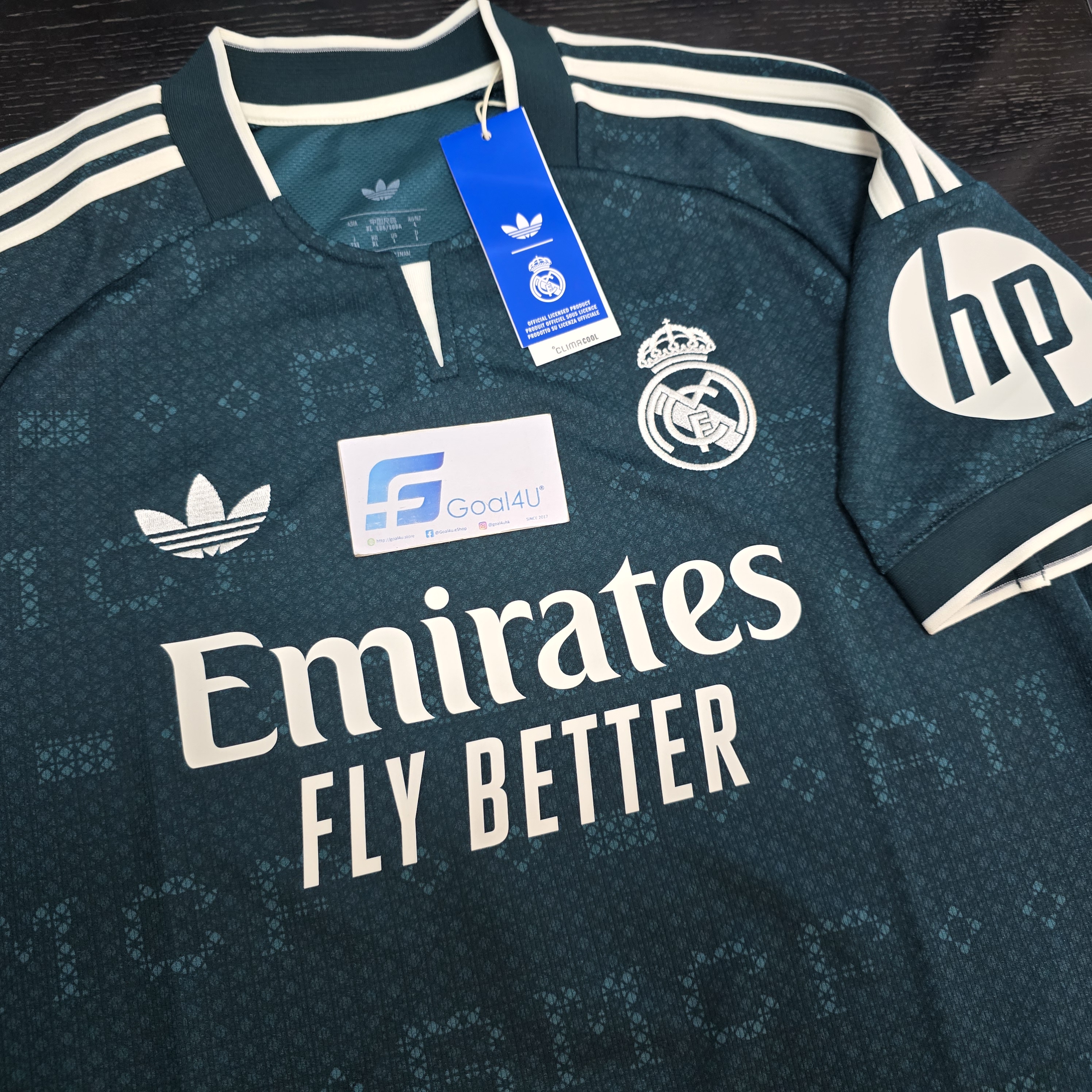 💚典雅的暗綠色調 Adidas Real Madrid 皇家馬德里 2026-27 作客球迷版球衣 (可加印字章) JZ7205