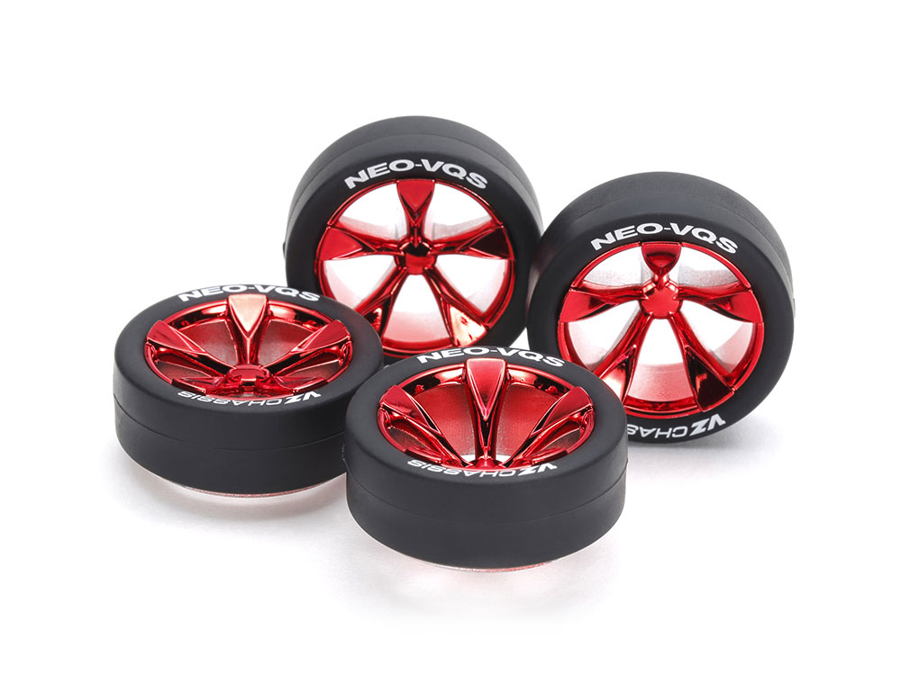 SUPER HARD LOW-PROFILE TIRE & RED PLATED 5-SPOKE WHEEL SET (NEO-VQS)