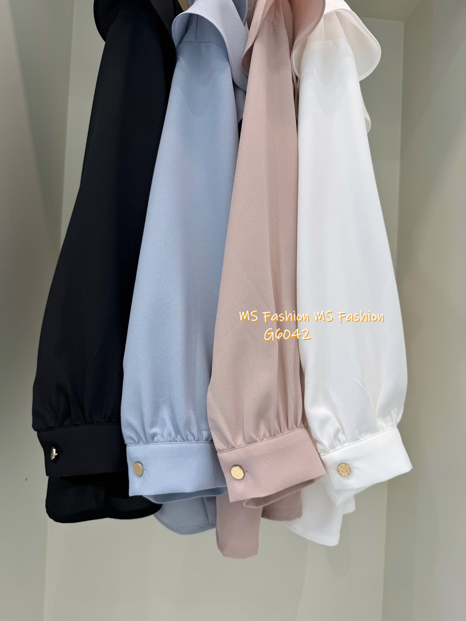 G6042 韓國🇰🇷靚料V領ruffle top