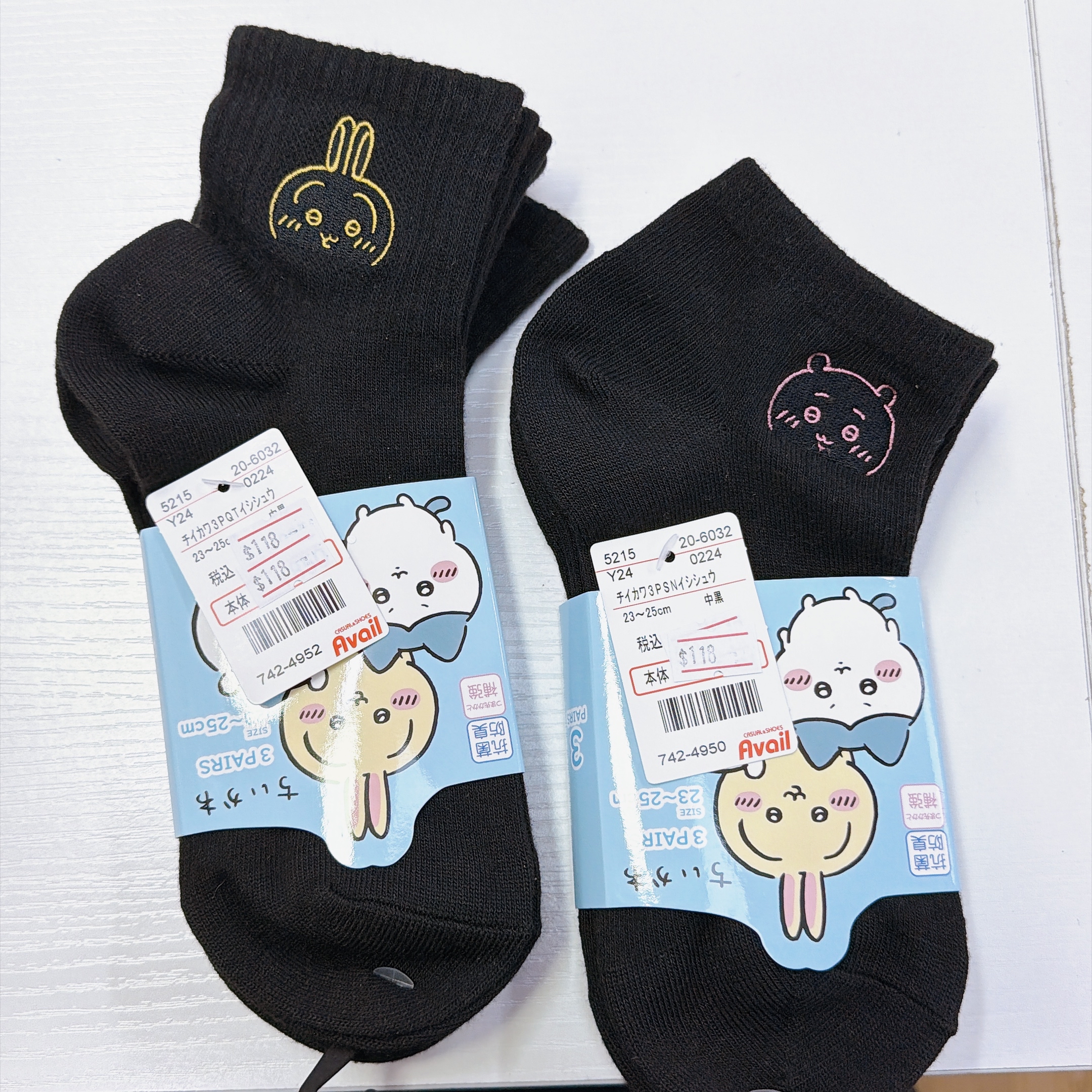 日本直送 chiijawa  23-25cm短襪