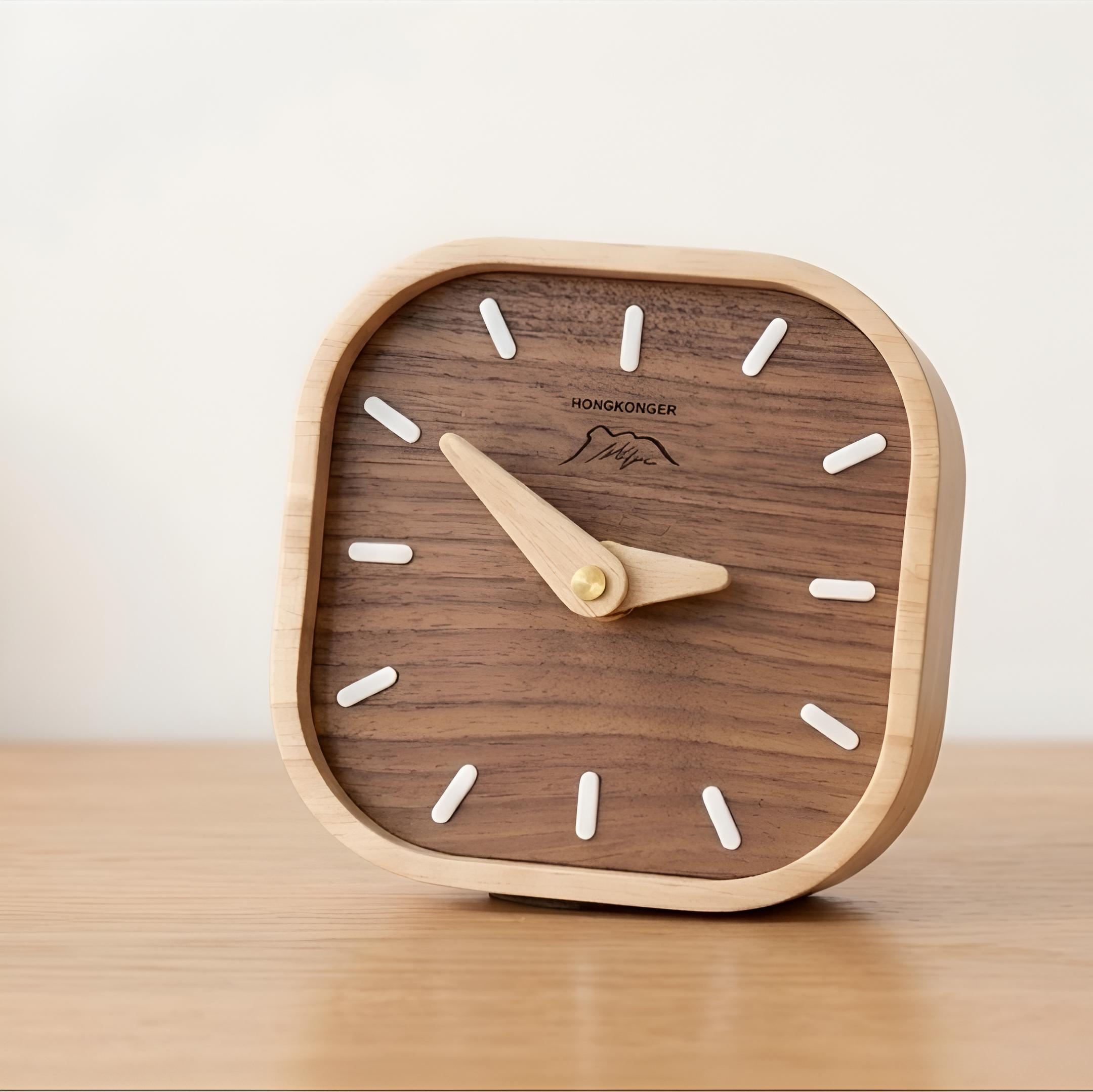 HONGKONGER 木製時鐘 | Wooden Desk Clock (免費刻名)