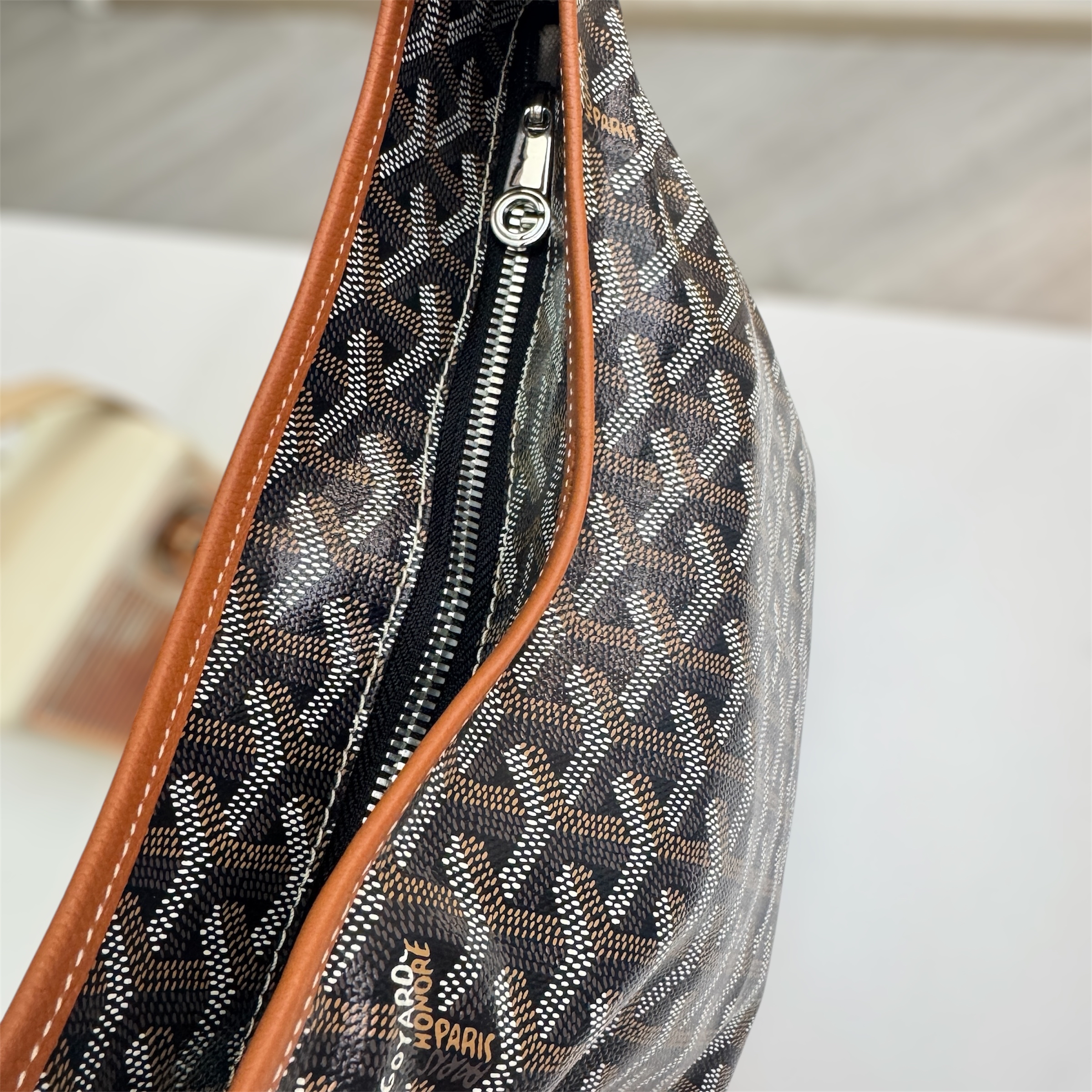 99% New-Goyard Mini Hobo Tan 100% Authentic 