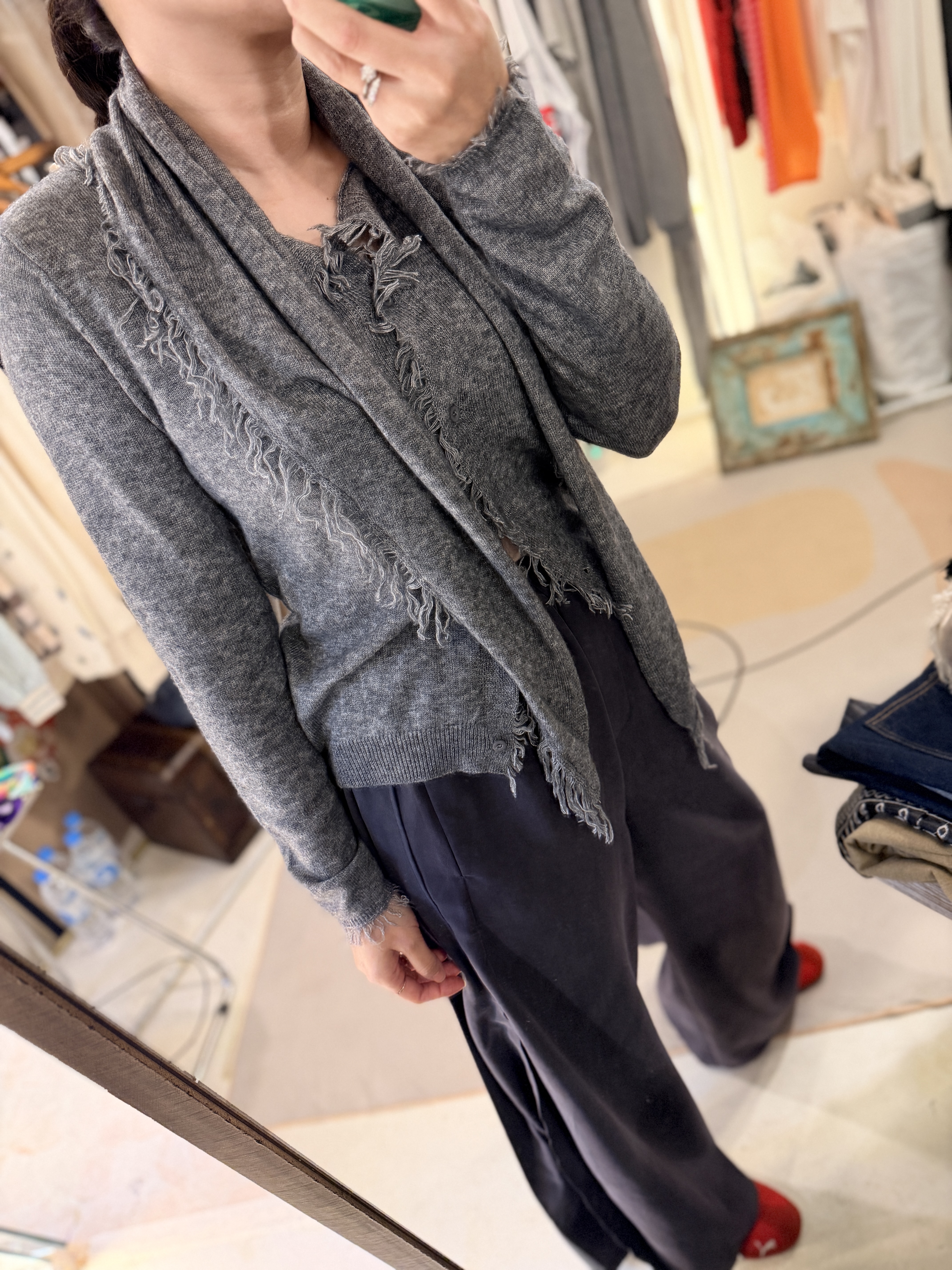 Fringe cardigan set