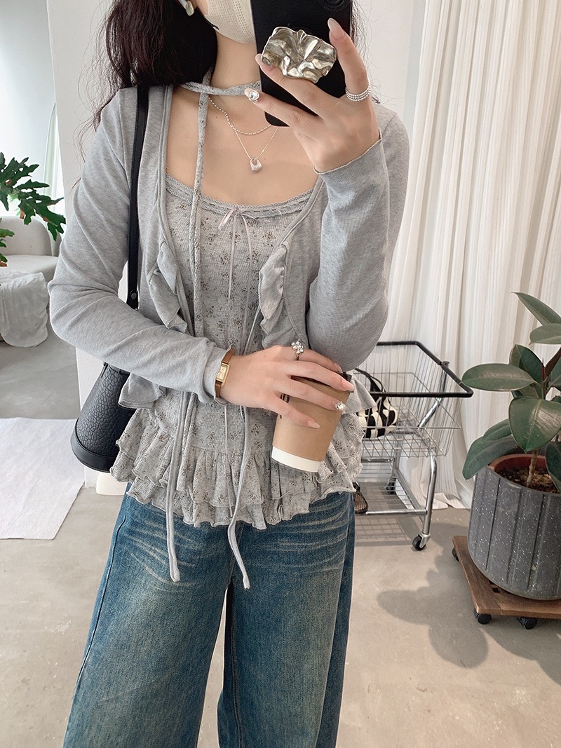 小清新温柔碎花 两件套