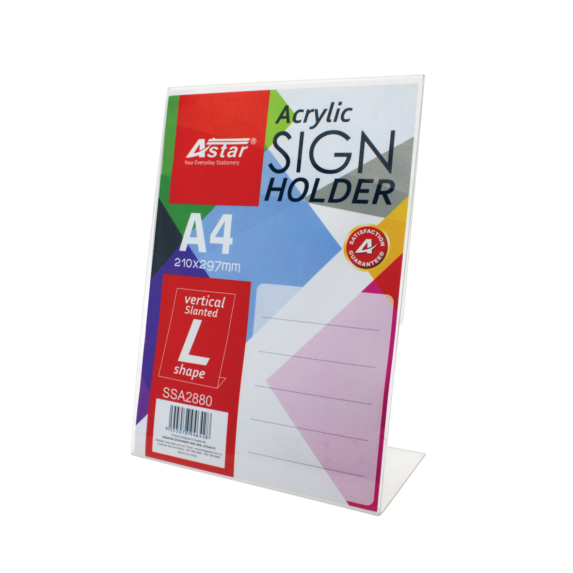 L Shape Card Stand/Astar SSA2880/Dudukan Kad Bentuk L/Holder Filing/Vertical/A4
