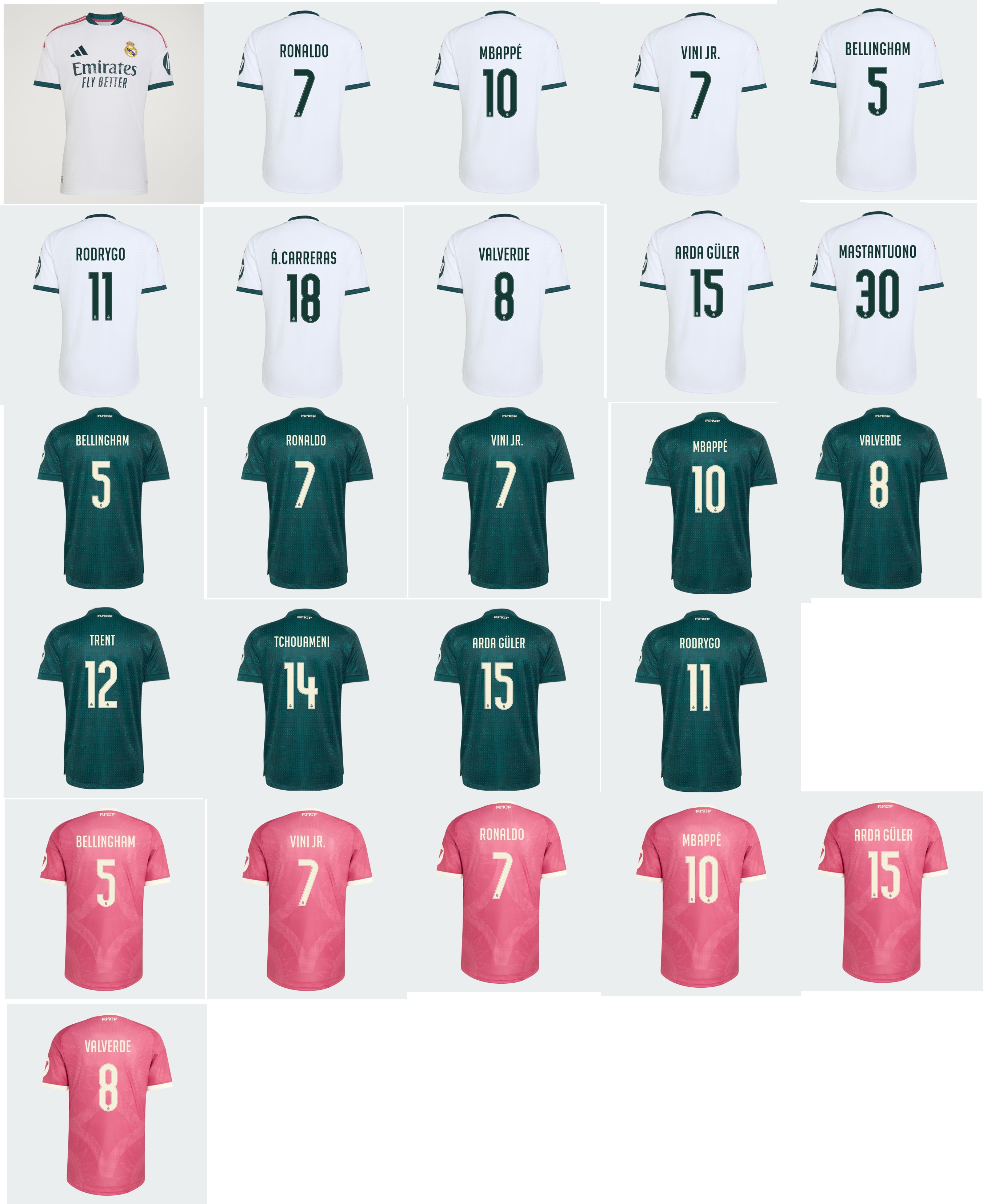 Real Madrid 皇家馬德里 2026-27 主場作客三客杯賽印字(內有多選，不是球衣)