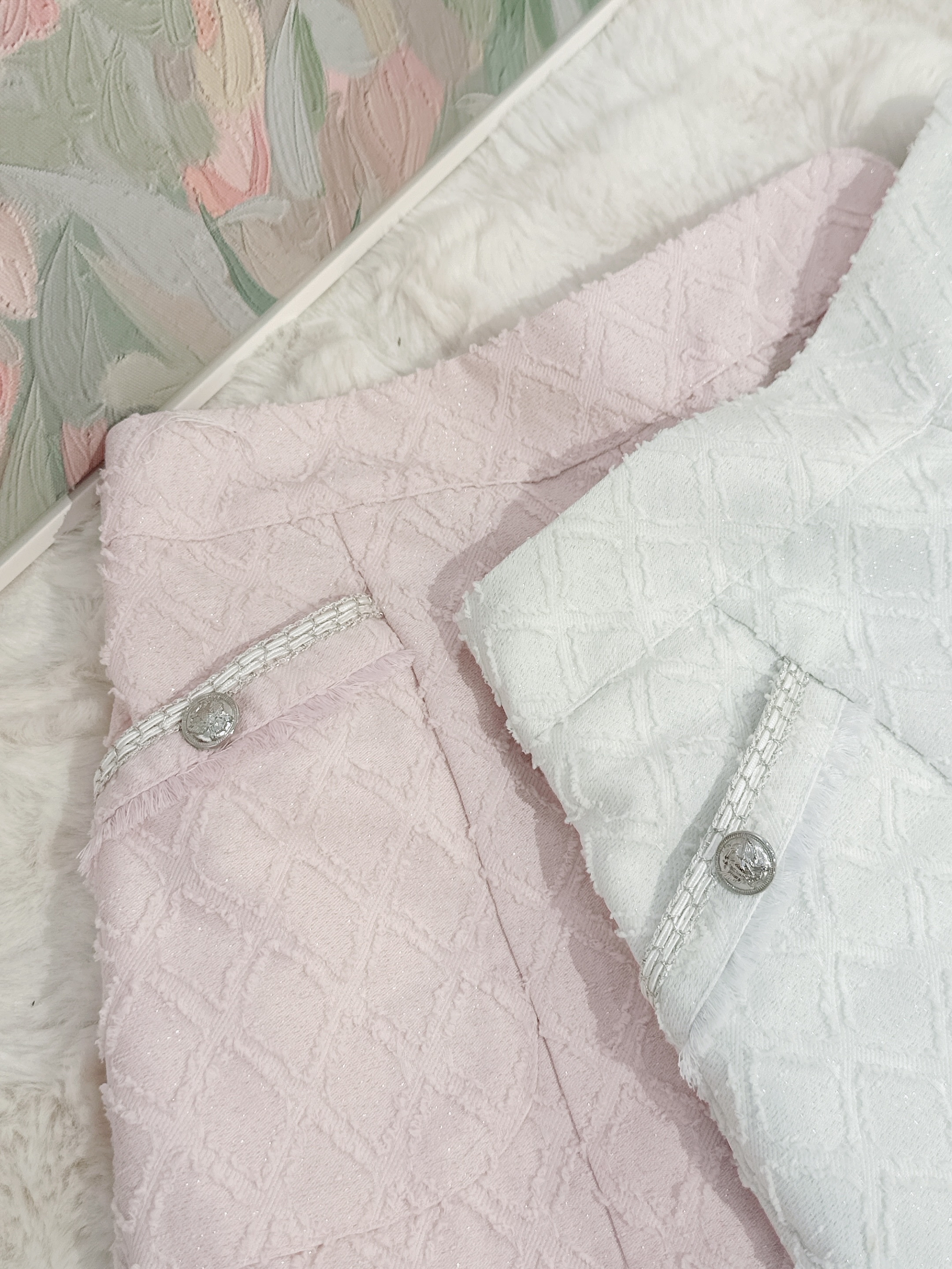 The Shimmer Denim Shorts with button