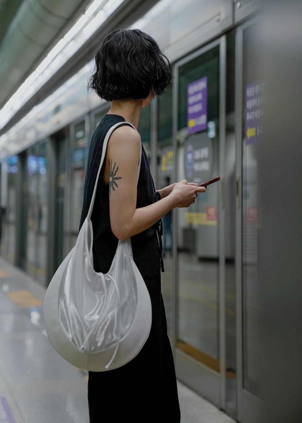 🇰🇷韓國Kwani - Curvee Hobo Bag Organza White