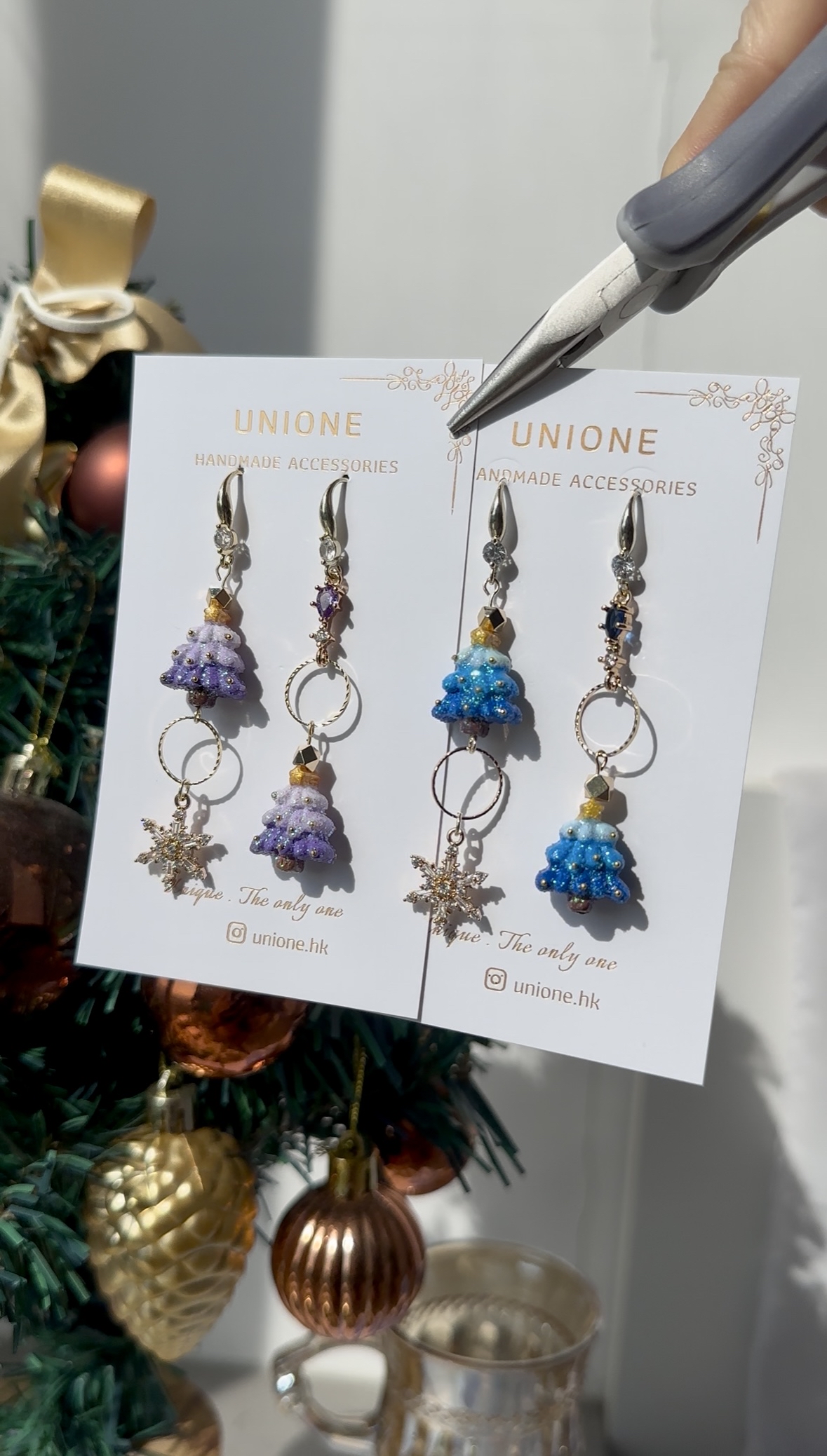 雪花糖果雪霜聖誕樹耳環❄️🎄(2色)