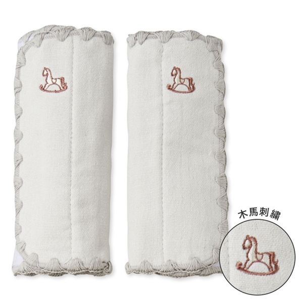 🇯🇵預訂 日本直送🇯🇵木馬刺繡灰色雙面孭帶咬巾肩巾