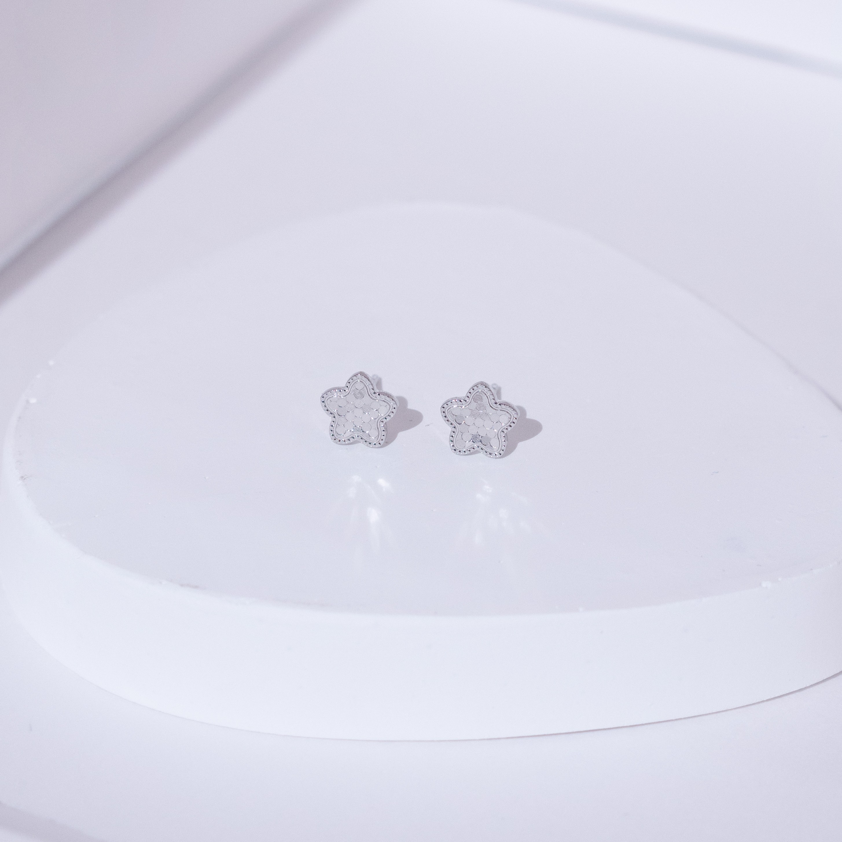 Textured Star Stud Earrings