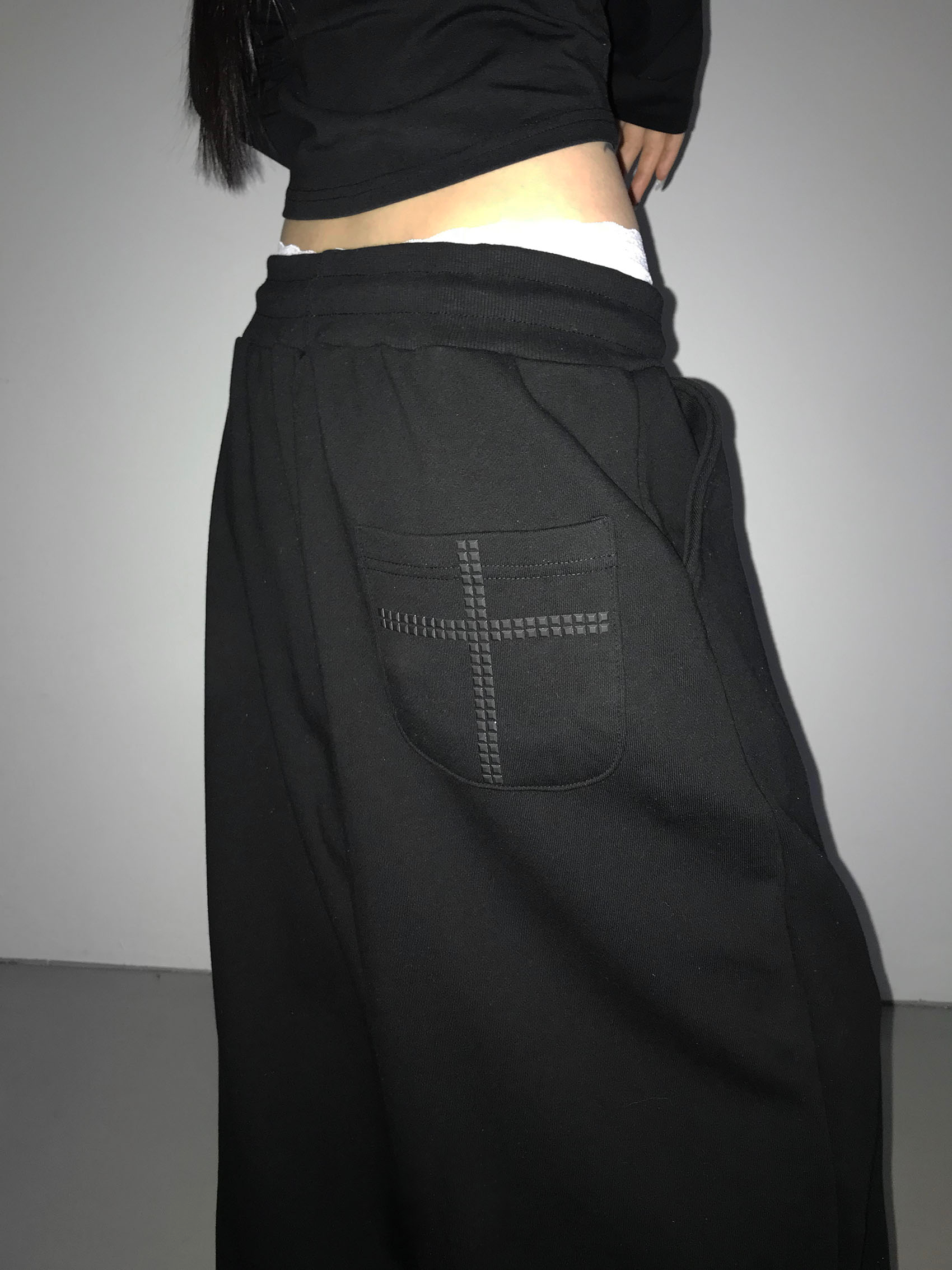 Cross Studded Cuffed Sweatpants