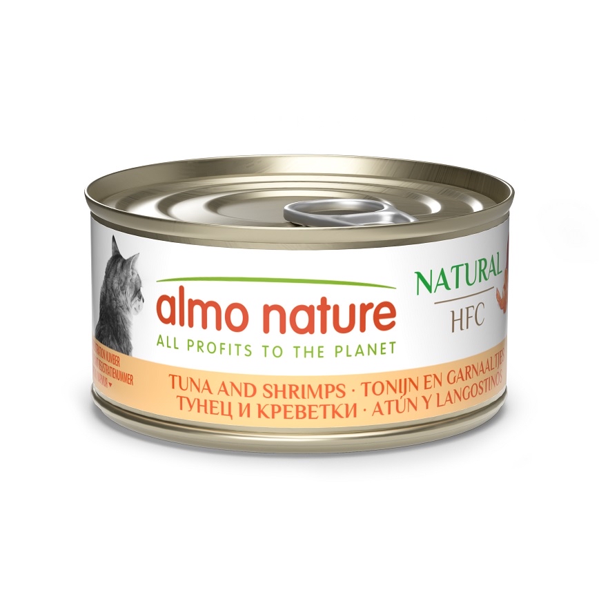 Almo Nature (HFC) 吞拿魚+鮮蝦 貓罐頭 70g
