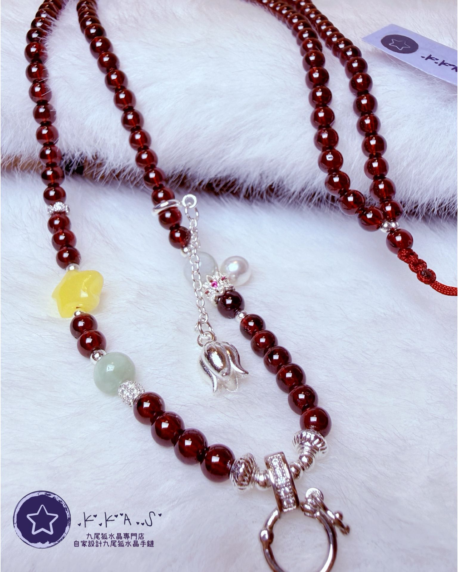 K00105 利賓納顏色 石榴石 - 頸鏈