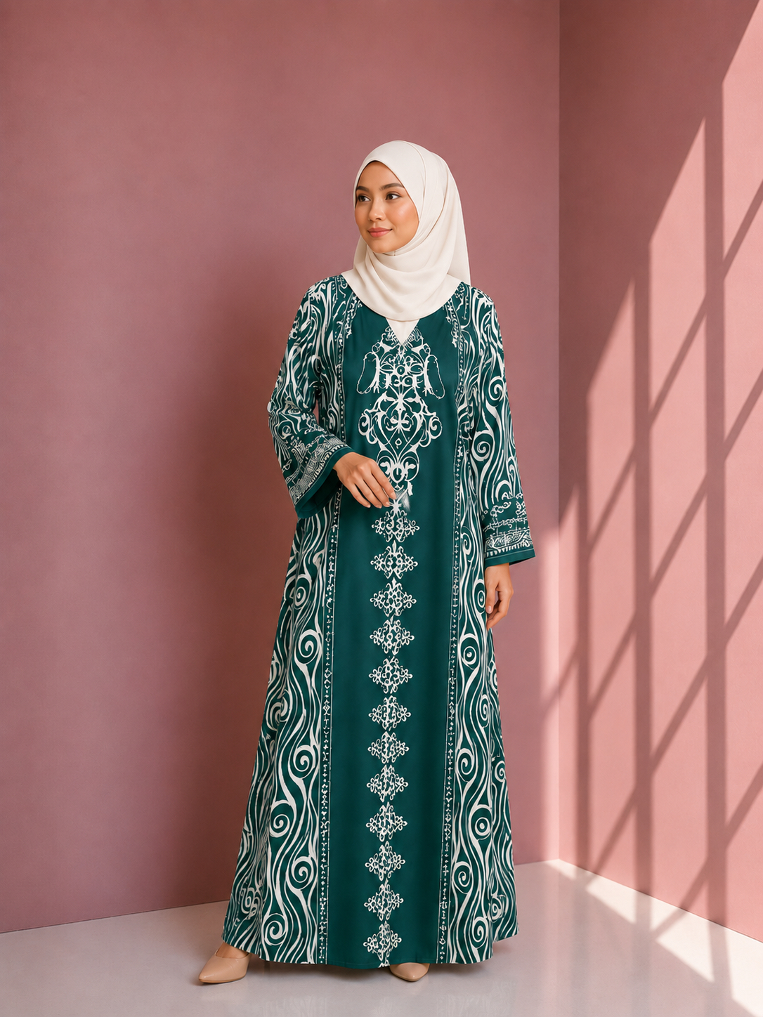 ARABIAN Premium Satin - Green Cream