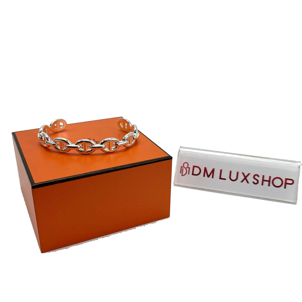 Hermes Chaine D'ancre Enchainee bracelet PHW