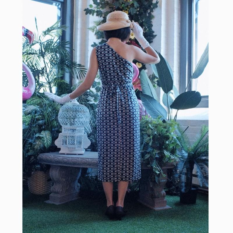 （SOLD OUT）- 1980s Inspired One Shoulder Summer Dress - Exotic Giorgia Dress (FM159)