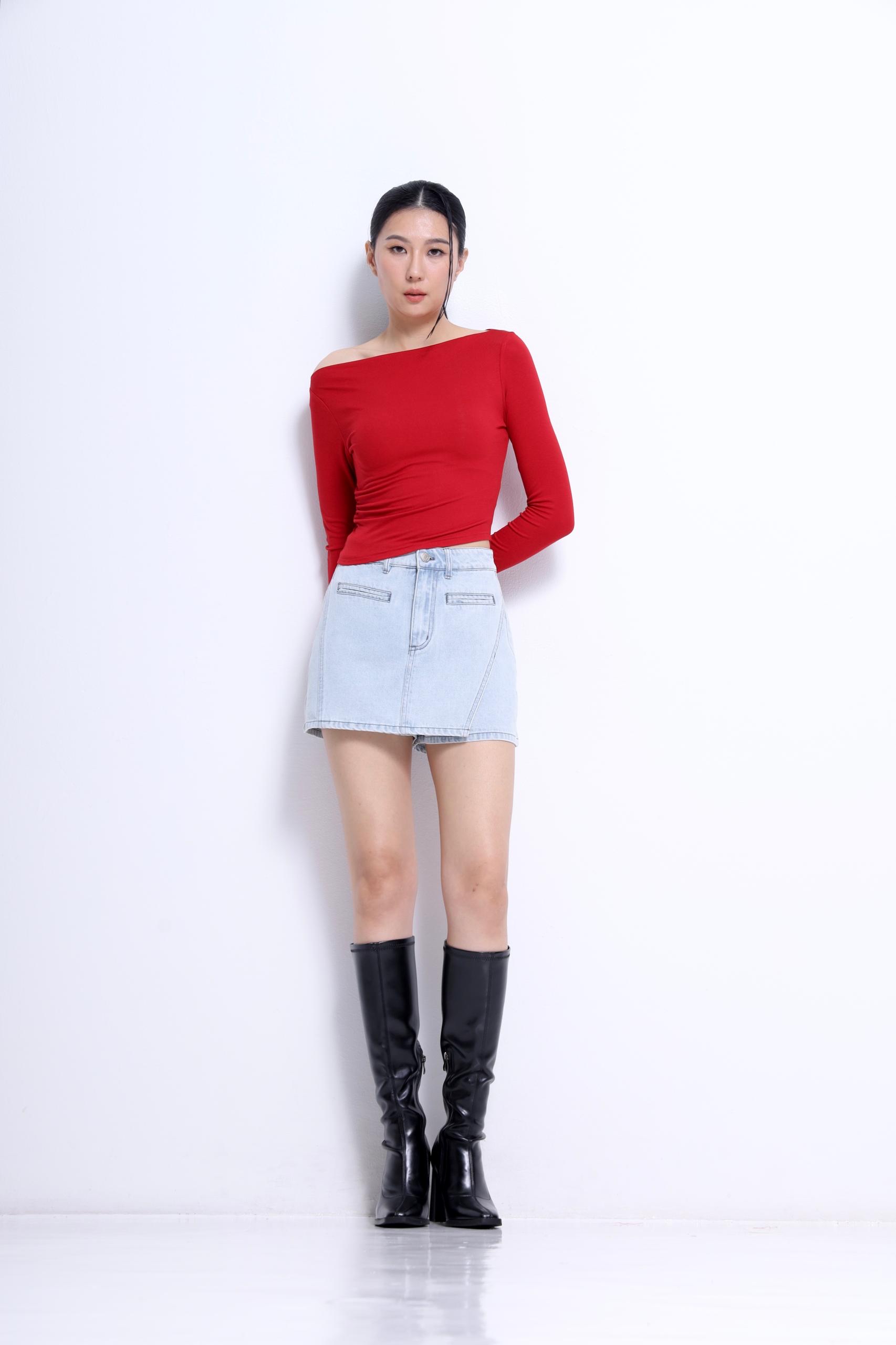 CB2805 Sienna Asymmetric Off-Shoulder Top