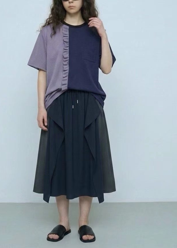 Rumba 拼色ruffle Top