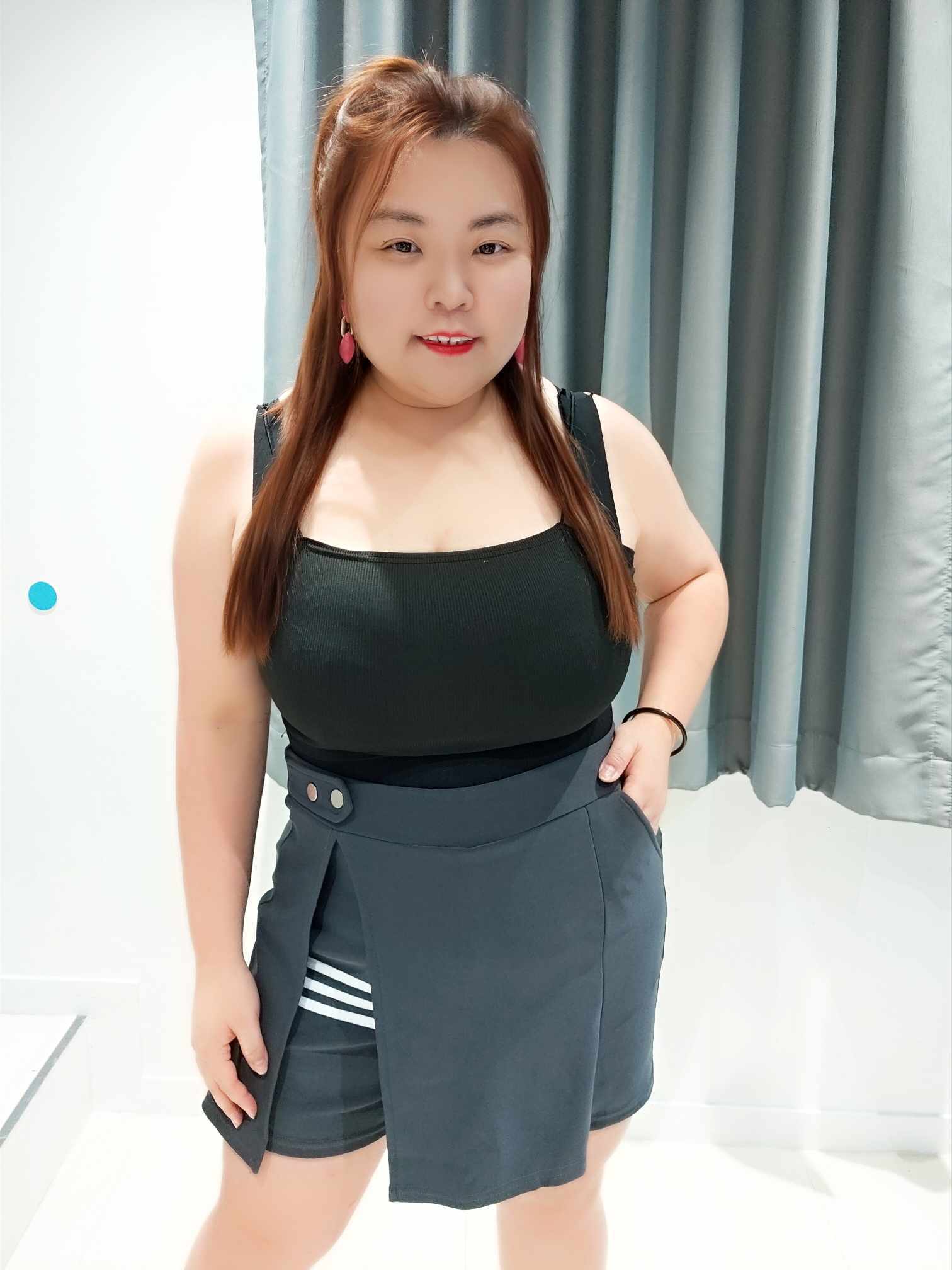 ENB04 PP05 边三白线前裙后裤裤裙