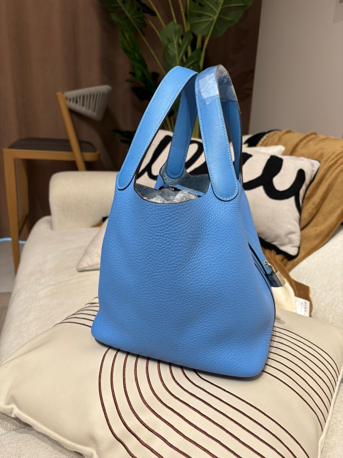 Hermes picotin 22,blue paradise 100%Authentic,98%new ✅KEY LOCKPAD ✅dust bag✅BOX 