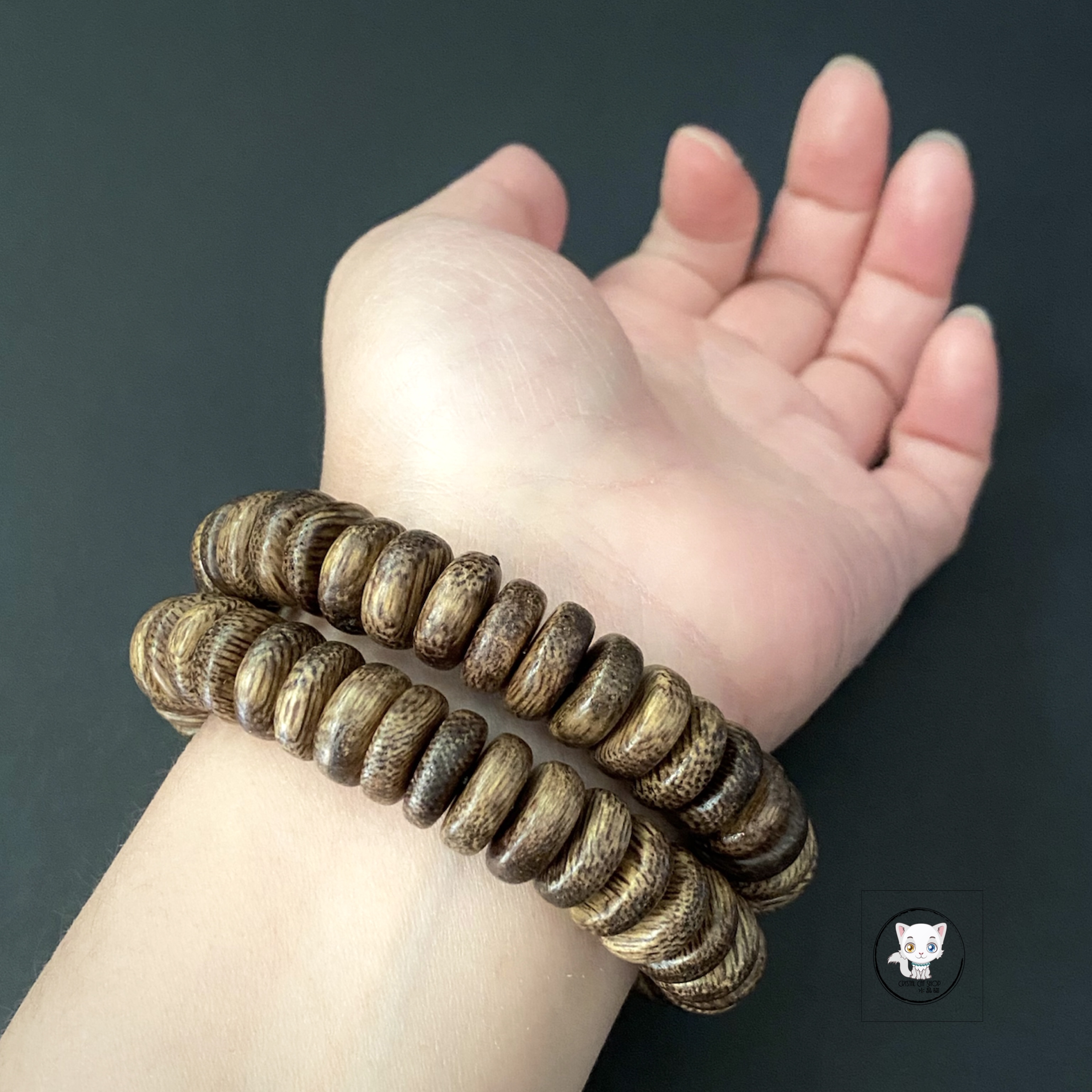 加里曼丹沉香木盤珠手鏈 13mm