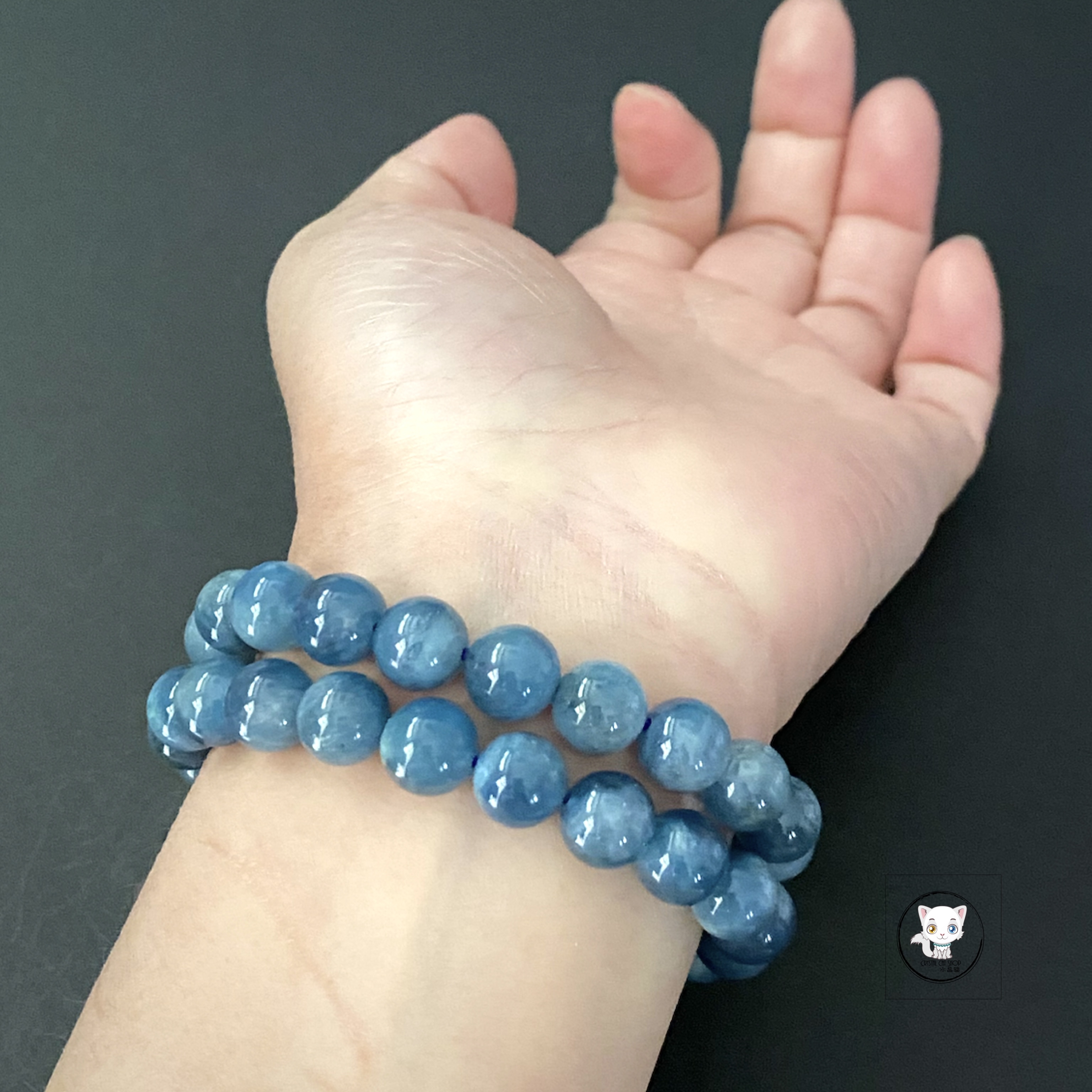 天然魔鬼海藍寶手鏈 9mm