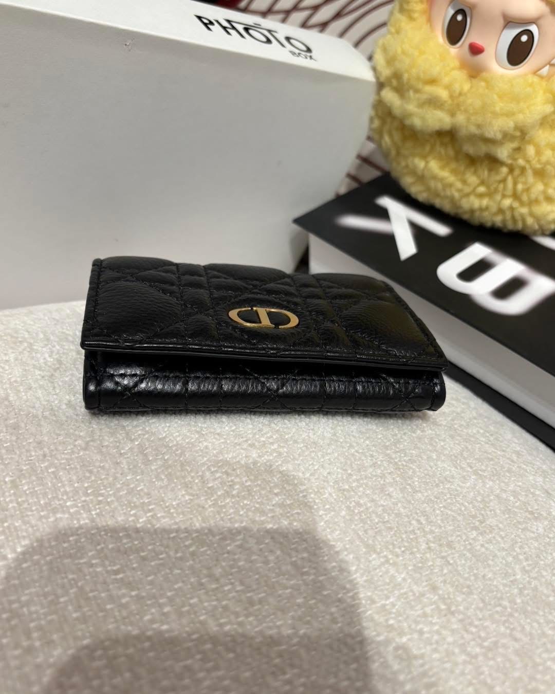 全新 Dior Caro Glycine Wallet Black Supple Cannage Calfskin 100%Authentic, 全新Brand New ✅收據✅Dust bag✅Box
