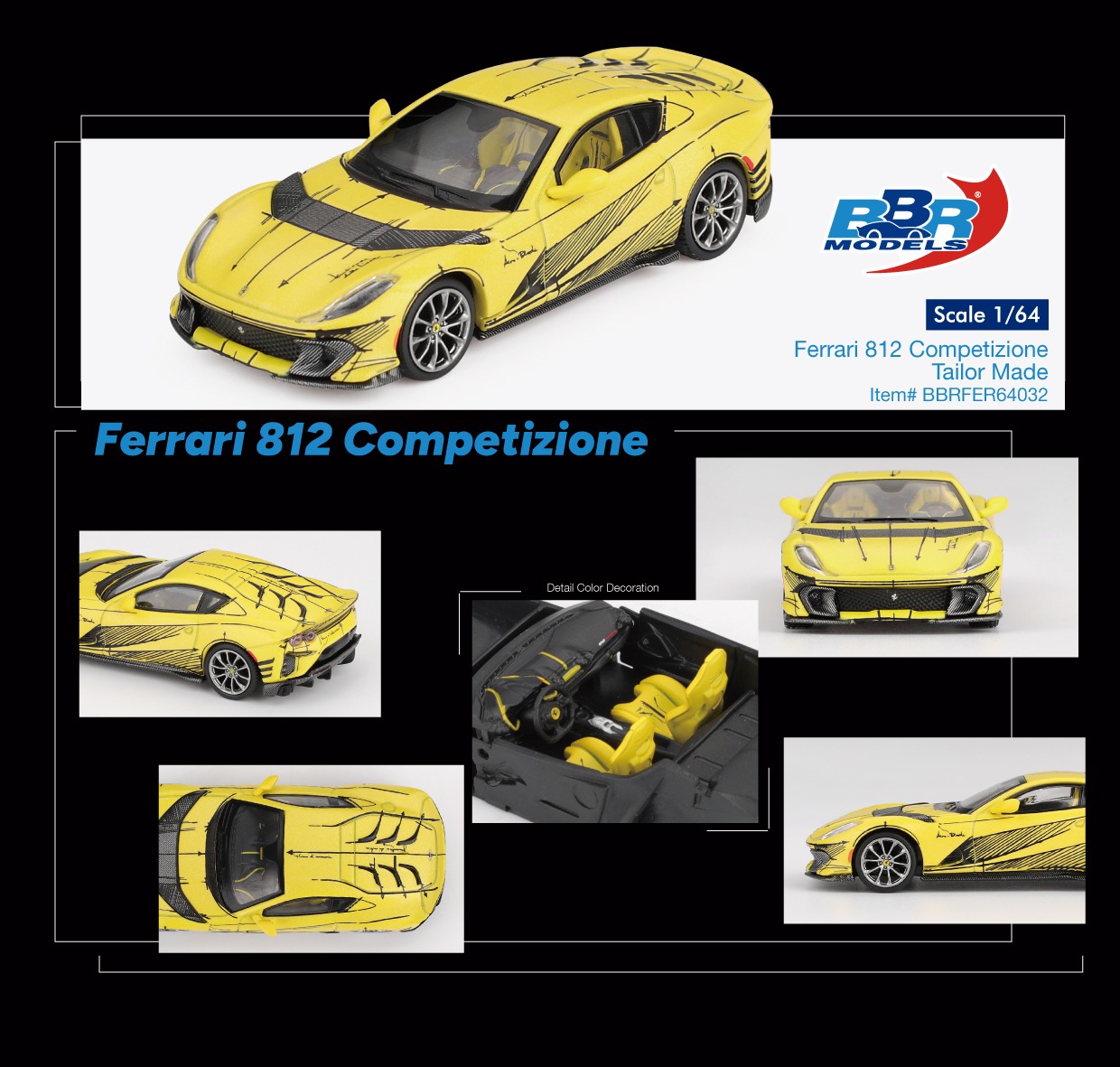 BBR Models 1/64 Ferrari 812 Competizione Tailor Made - BBRFER64032