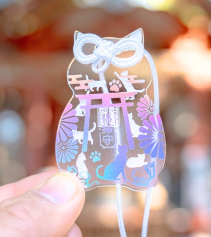 現貨 - 七福猫守 -アクリル御守- オーロラ箔