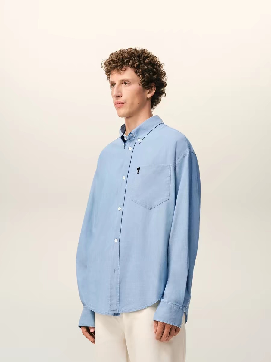 Ami 口袋刺繡小愛心長袖恤衫